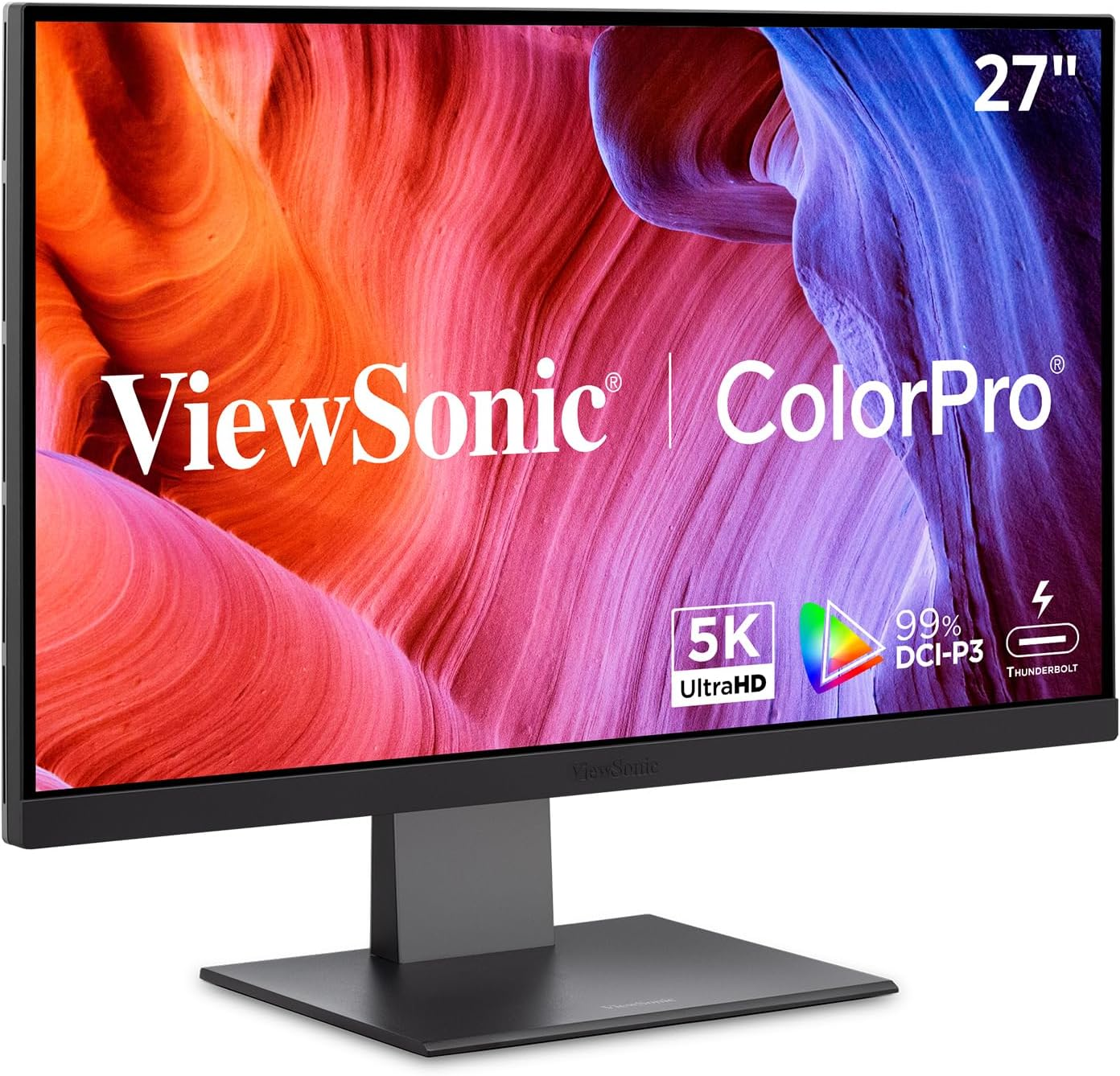 Viewsonic VP2788-5K 27" 5K Mac-Ready Monitor with 100% Srgb, 99% DCI-P3, Pantone Validated, Advanced Ergonomics, Thunderbolt 4, USB Hub, HDMI, and DP for Home and Office image number 3