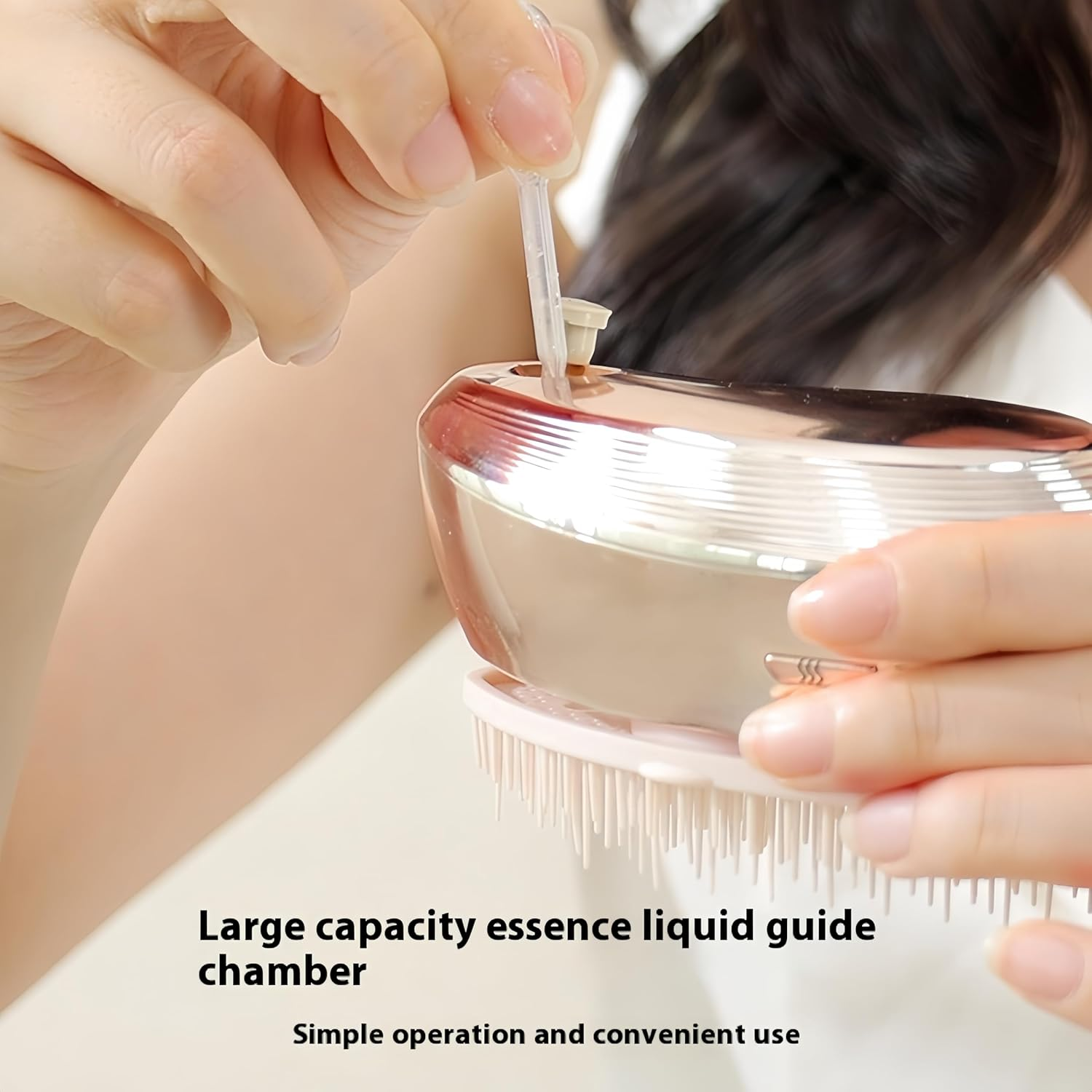 Electric Scalp Massager, Scalp Brush with IPX7 Waterproof,2 Essential Oil Spray Modes,Multi-Functional Electric Hair Massager Brush （Rose Gold） image number 3