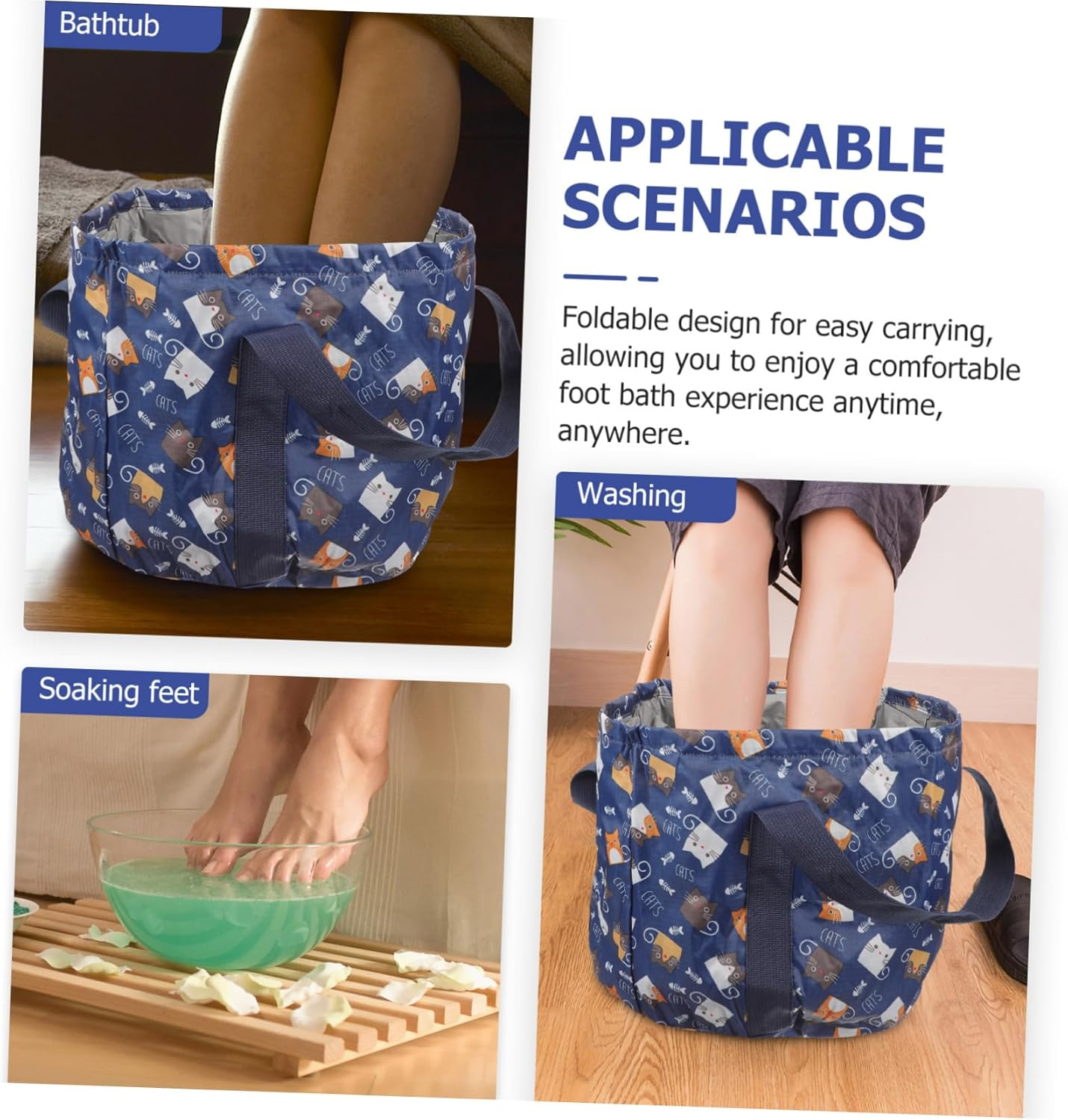 PLAFOPE Wash Bin Foot Basin Water Bucket for Bath Foot Bucket Basin Portable Bath Tub Foot Washing Bucket Water Basin Travel Tomorrow Foldable Folding Bucket image number 4