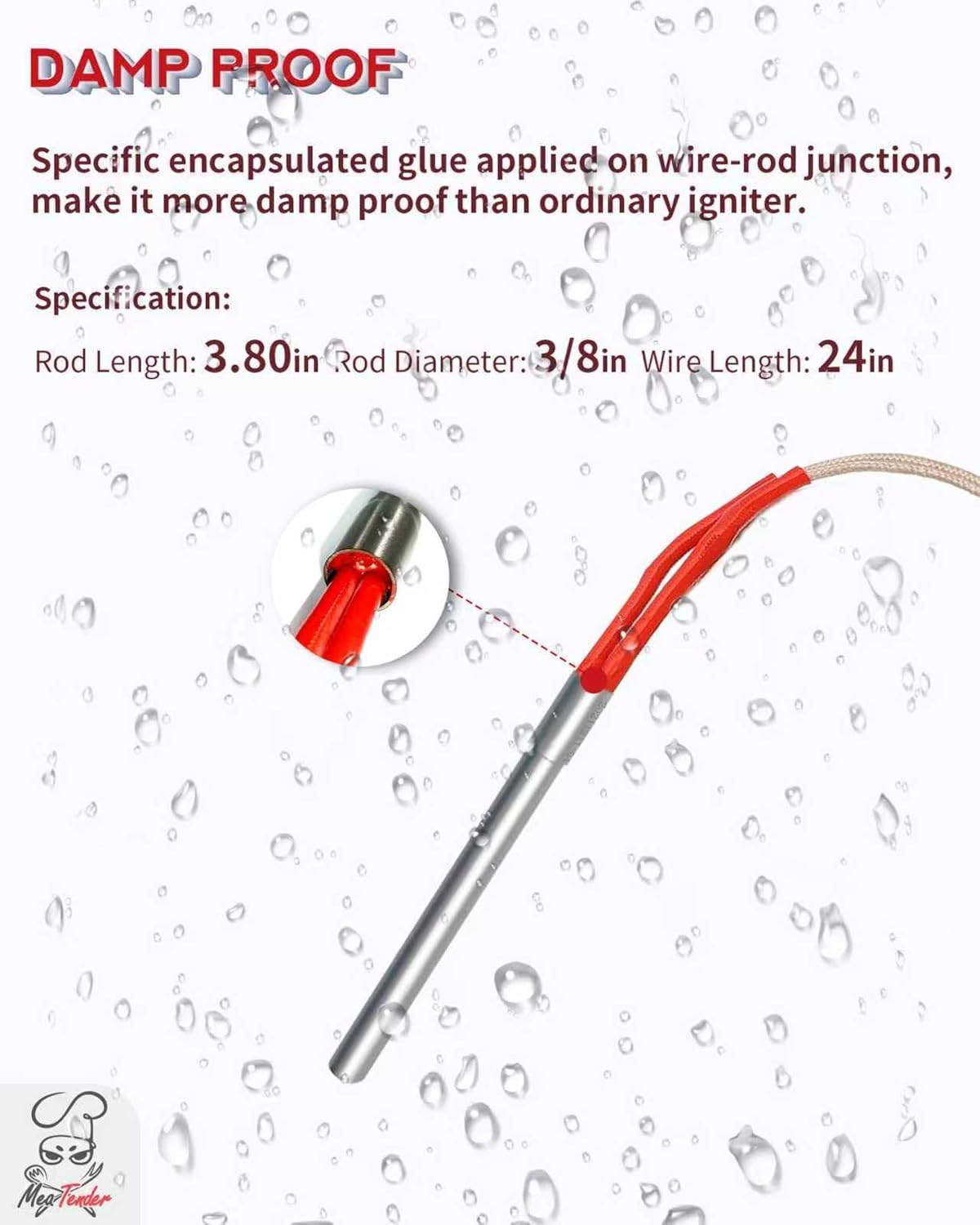 AC Hot Rod/Grill Igniter Replacement for Traeger, Pit Boss, Camp Chef, Z-Grills and Nexgrill Wood Pellet Grill Models