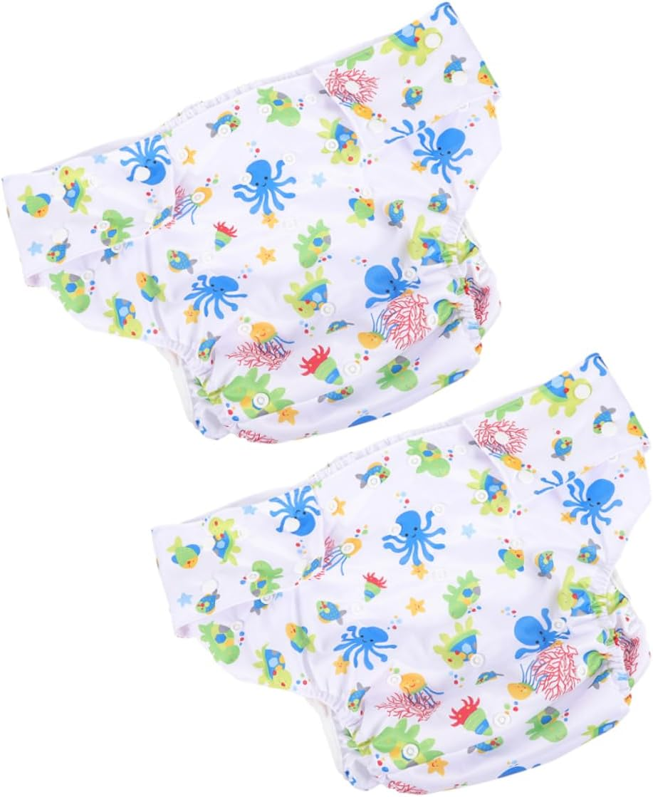 Abaodam 2Pcs Adult Diapers Reusable Cloth Underwear for Elderly Incontinence Maximum Absorbency for Women and Men Large image number 2