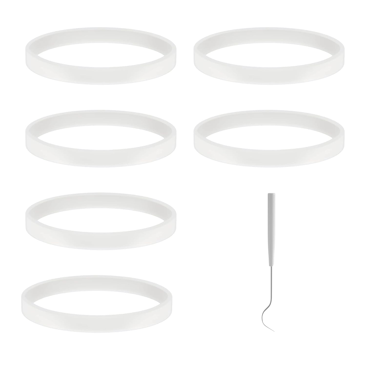 6 PCS Rubber Gaskets, 3.94 Inch 10Cm Leakproof Sealing Gaskets White Rubber O-Ring, Blender Replacement Gasket,Replacement Parts for Ninja Blender BL480 BL680 BL910 CT680 (Compatibility) image number 6