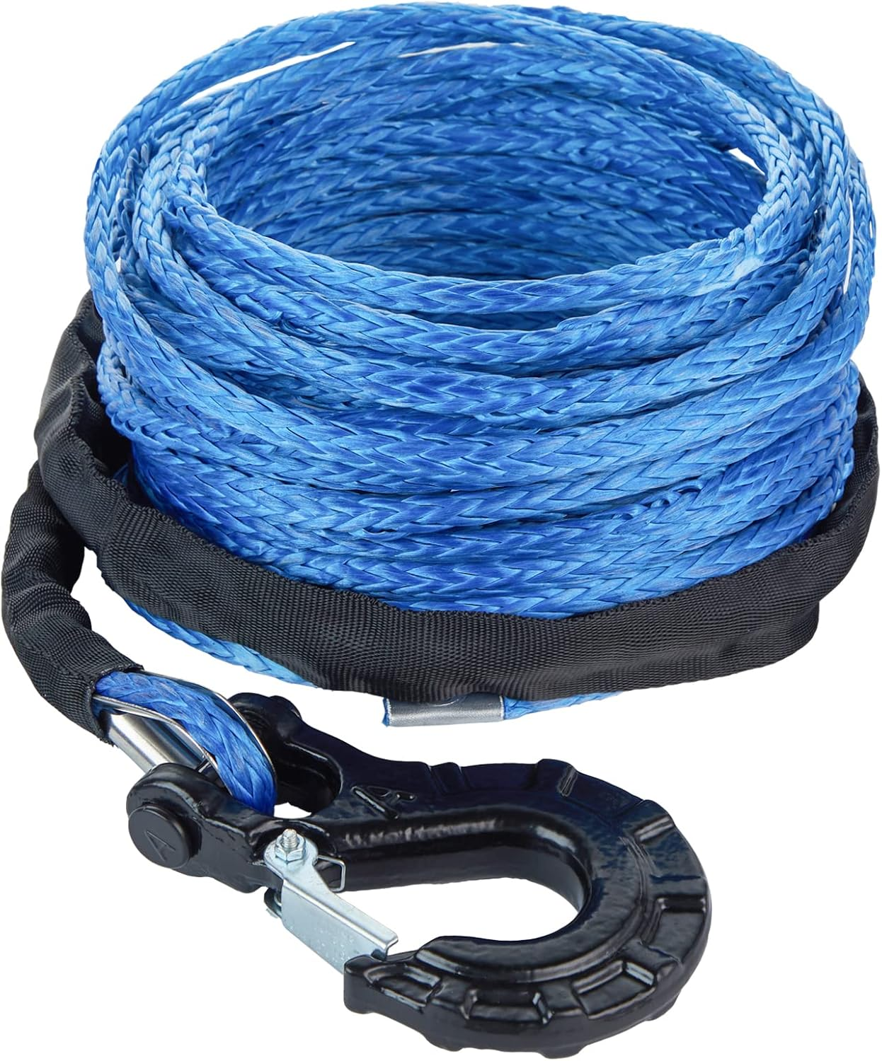 Carforu Synthetic Winch Rope 5/16'' X 50Ft,13000Lbs Synthetic Winch Line Cable Rope with Protective Sleeve + Forged Winch Hook for off Road Vehicle ATV UTV SUV Truck Boat Winch Accessory image number 2