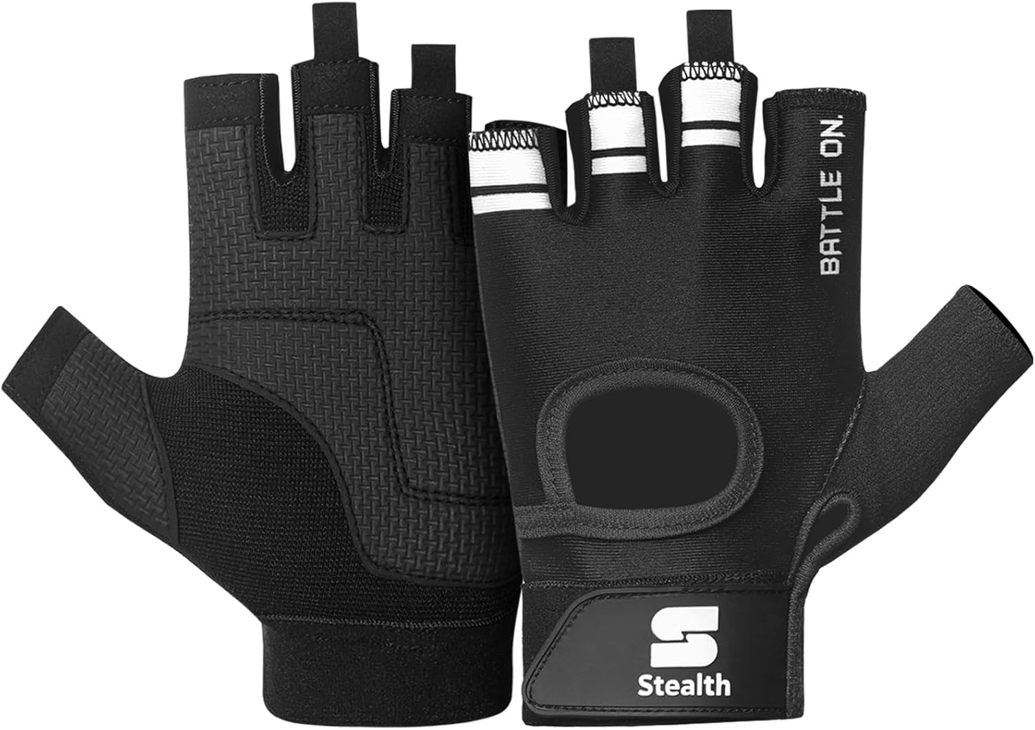 Stealth Sports Fingerless Workout Gloves &ndash; Padded, Anti-Slip Weight Lifting Gloves for Men and Women &ndash; Breathable Gym Gloves for Cycling, Fitness, Rowing, and Training - X1 image number 6