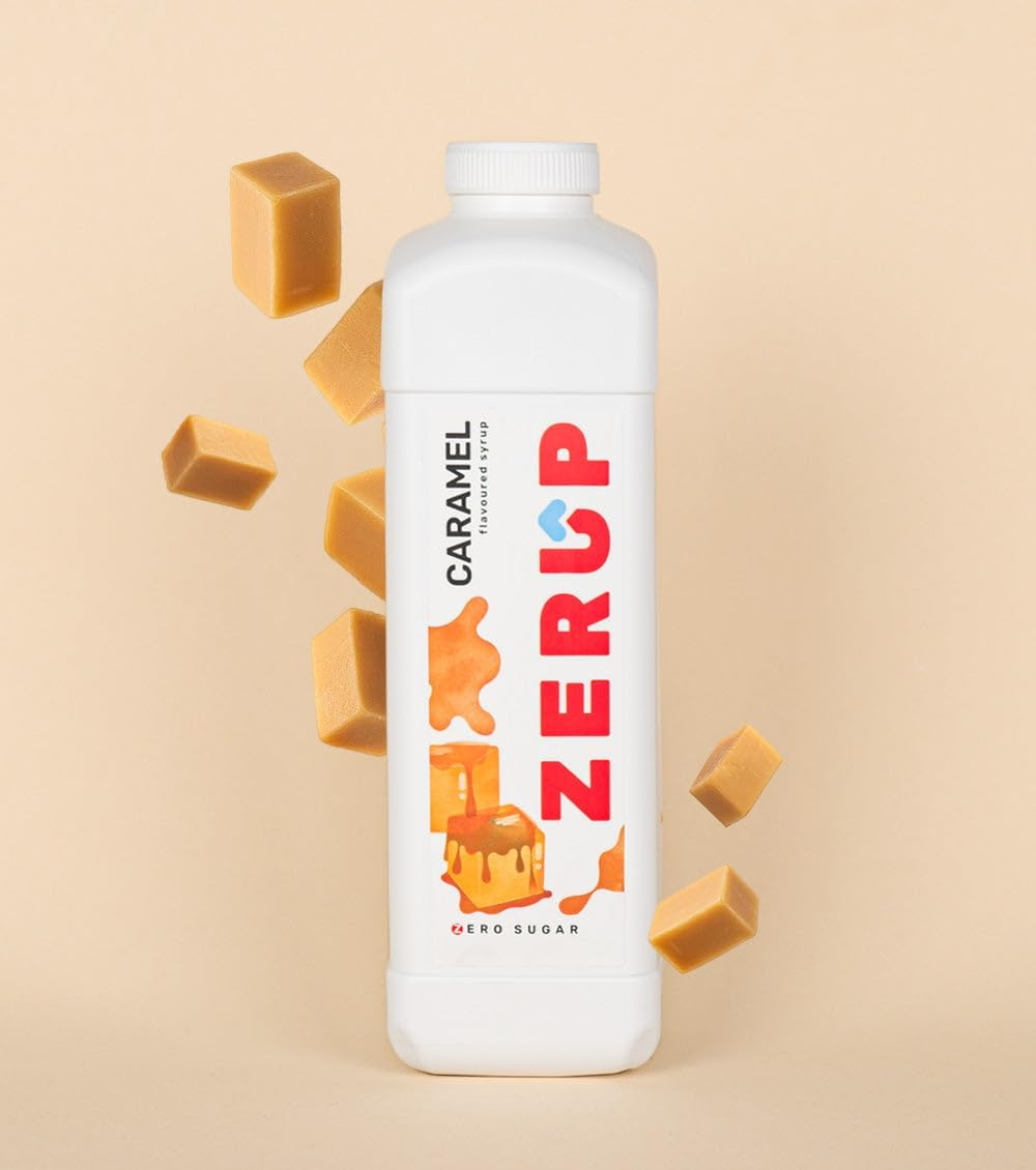 Zerup Zero Sugar Caramel Flavoured Syrup 1L Bottles, Sugar Free Syrup, Caramel Flavour Drink Mix, Low Calorie Flavourings for Milk Shakes, Cocktails, Teas, Gluten Free, Keto Friendly, Halal image number 2