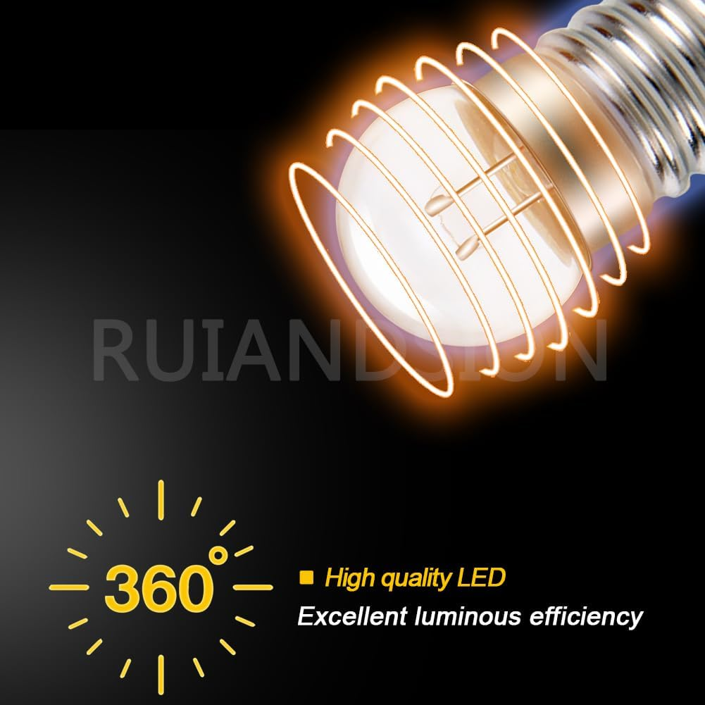 Ruiandsion E10 Flashlight Bulb,1.5V,Non-Polarity,Replacement for Flashlights Torch Work Lights,Warm White(Pack of 5) image number 4