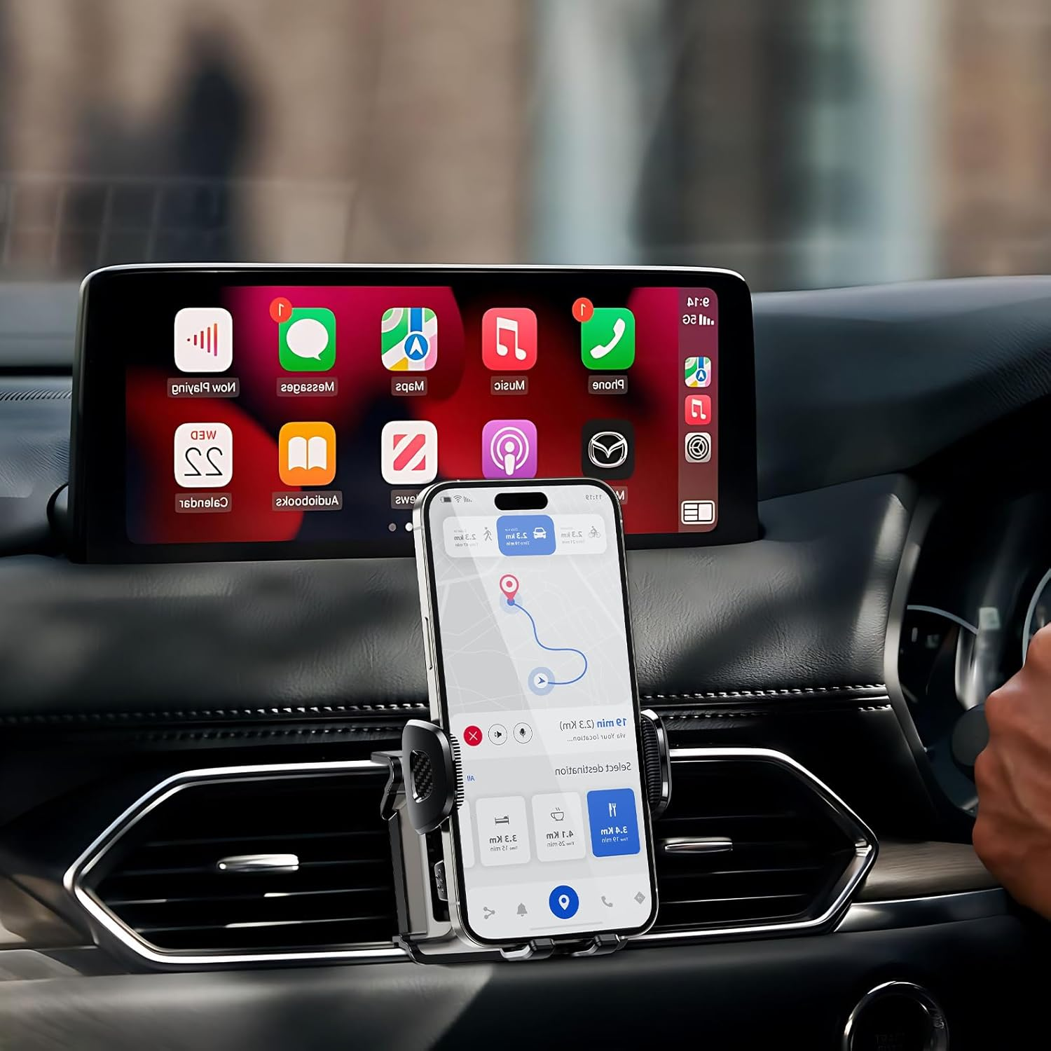 ELOHEI Mazda Phone Holder for CX5, 2017-2024 Models, Fits 4.7-7 Inch Phones image number 5