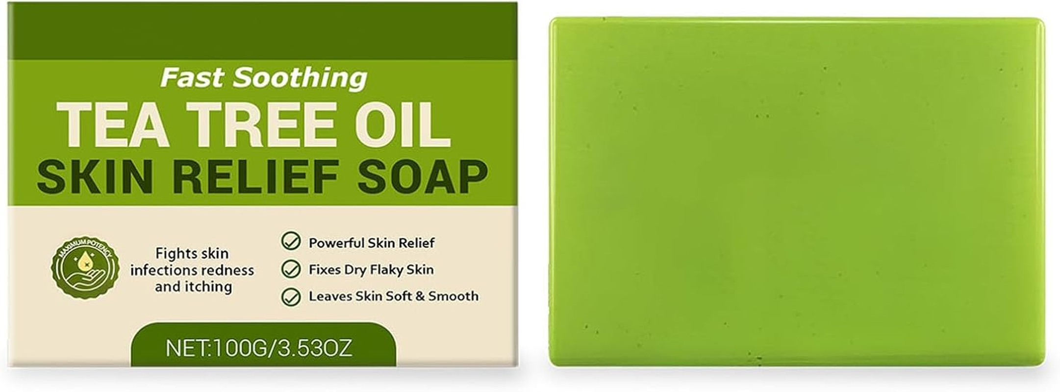 Loravey Tea Tree Relief Soap Bar, Tea Tree Oil Soap Bar, Green Soaps, Natural Foot & Body Soaps for Healthy Skin, All Natural Skin Cleanser, for Men & Women (3PC)