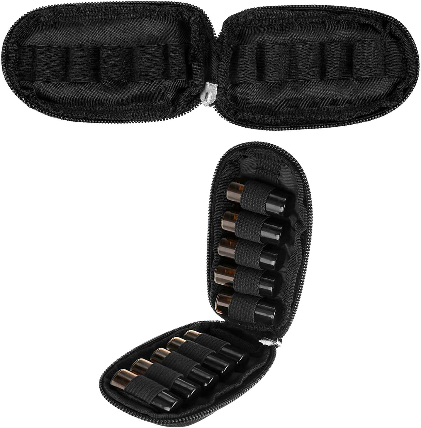 TOVINANNA Portable Key Case for Essential Oils 10-Slot 2Ml Bottle Holder Travel Oil Cases Handle Purple Compact Storage Bag