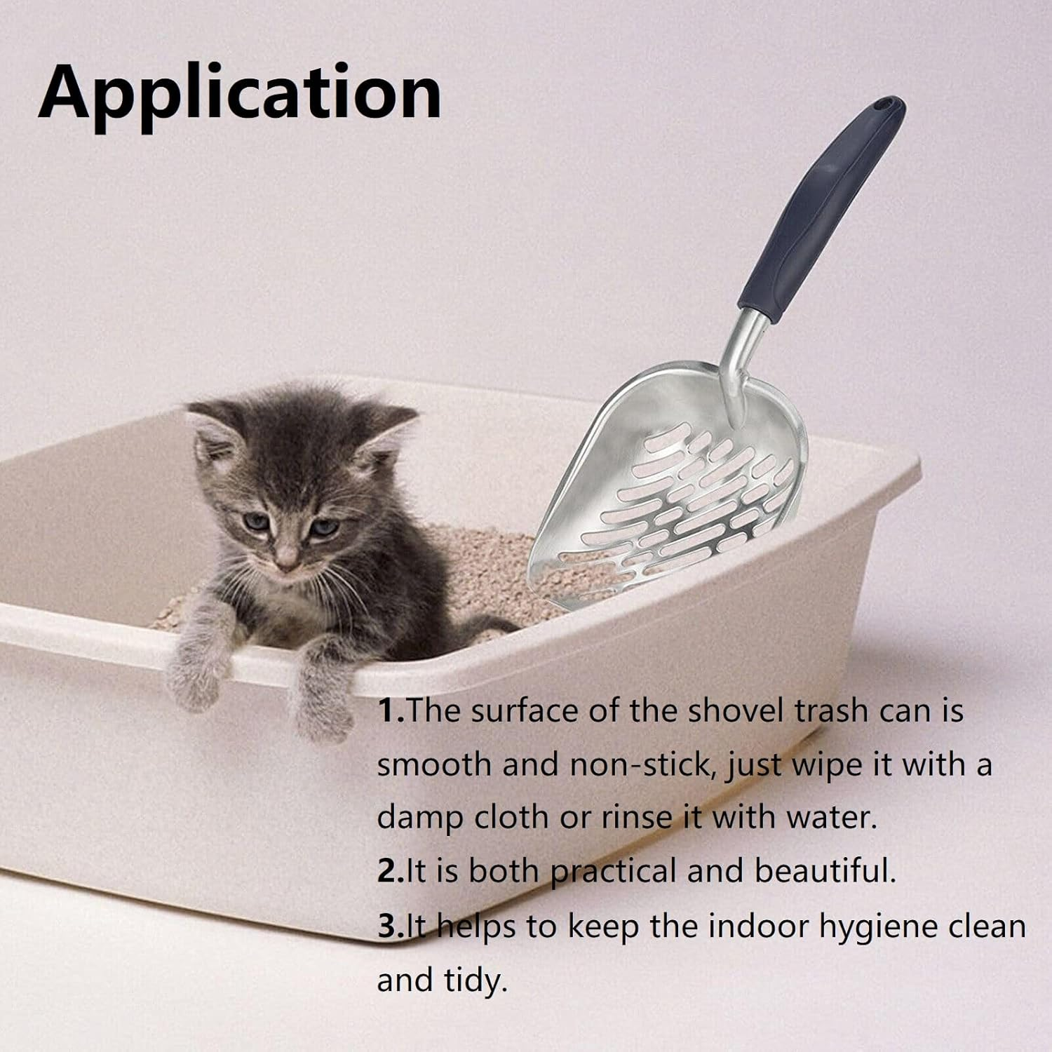 Cat Litter Scoop Cleaning Tool, Cat Litter Scoop, Metal Cat Litter Scoop, Cat Litter Scoop, Easy to Clean Cat Litter Scoop, for Cleaning Cat Litter