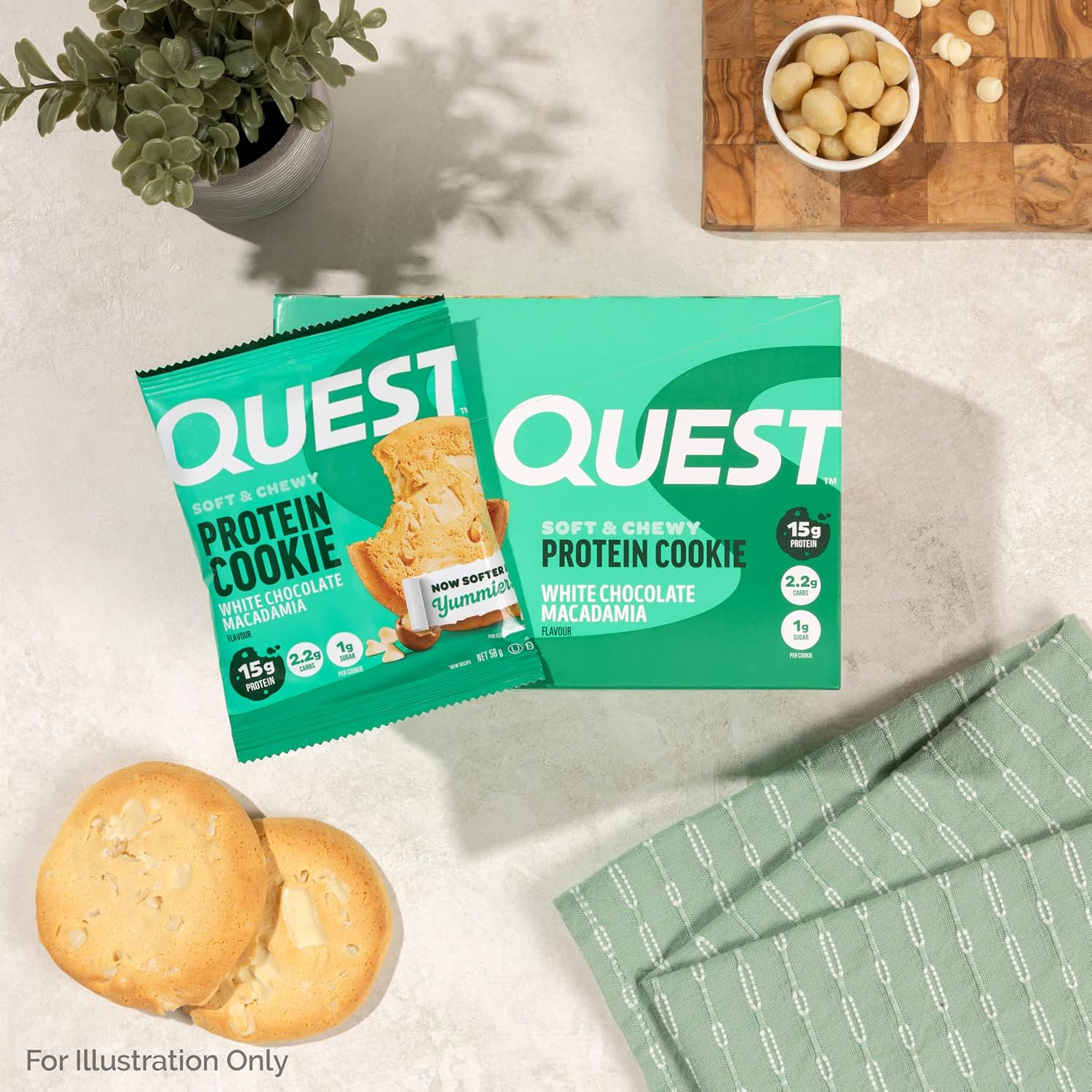 Quest Nutrition White Chocolate Macadamia Protein Cookie, Keto Friendly, High Protein, Low Carb, 12 Count image number 3