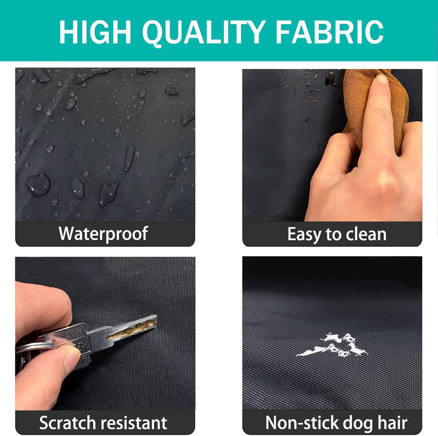Dalema Dog Bed Cover,Waterproof Tough Plastic DIY Pet Bed Cover,Non Stick Hair Easy to Clean Rectangular Fillable Dog Bed Covers with Zipper(Black,30" L X 20" W X 4" Th,Cover Only)