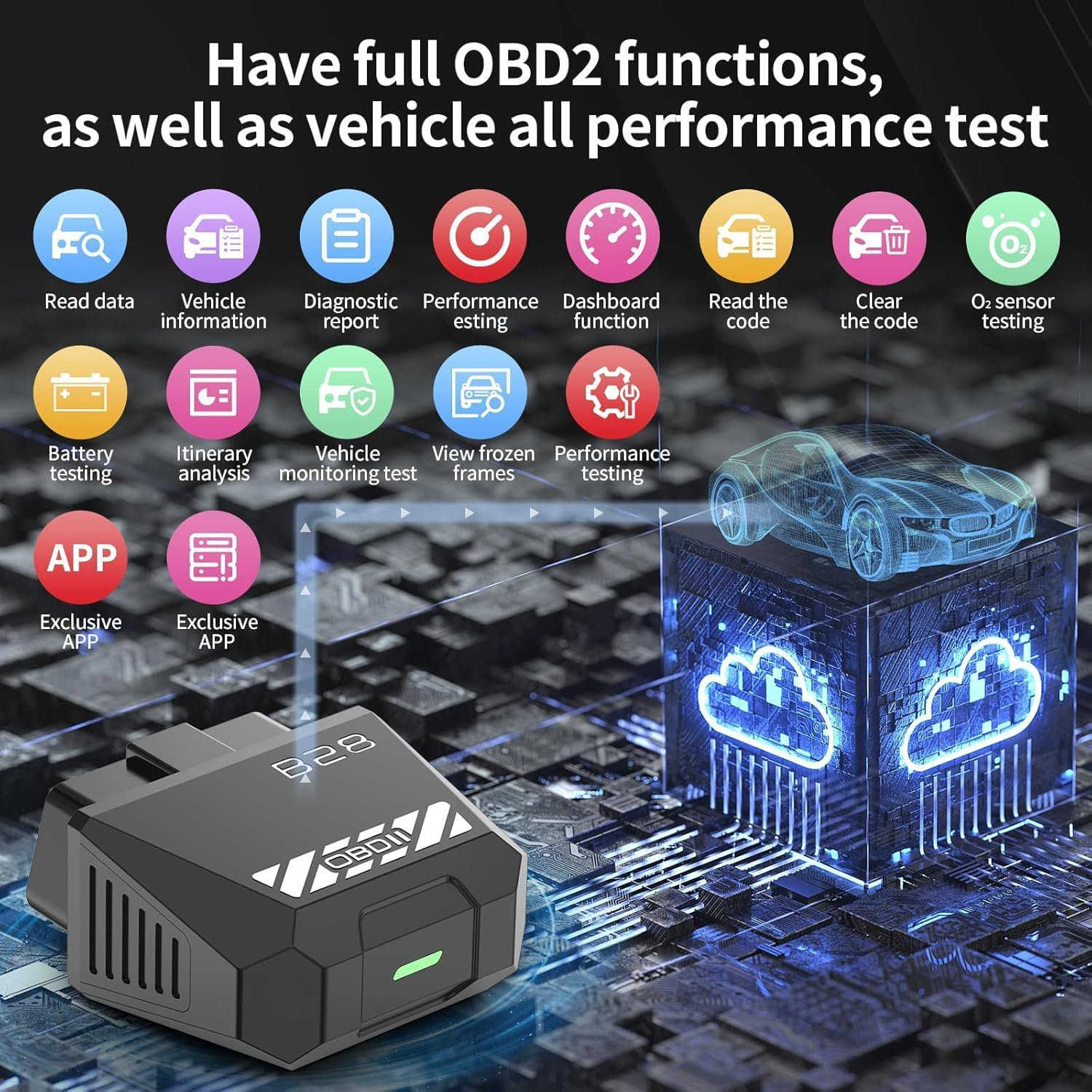 OBD2 Check 5.1 Bluetooth OBDII Vehicle Scanner for Ios & Android Wireless Car Diagnostic Scan Tool,Code Reader Check Engine Light Smog Check Car Scan Tool for 1996 & Newer Vehicles image number 5