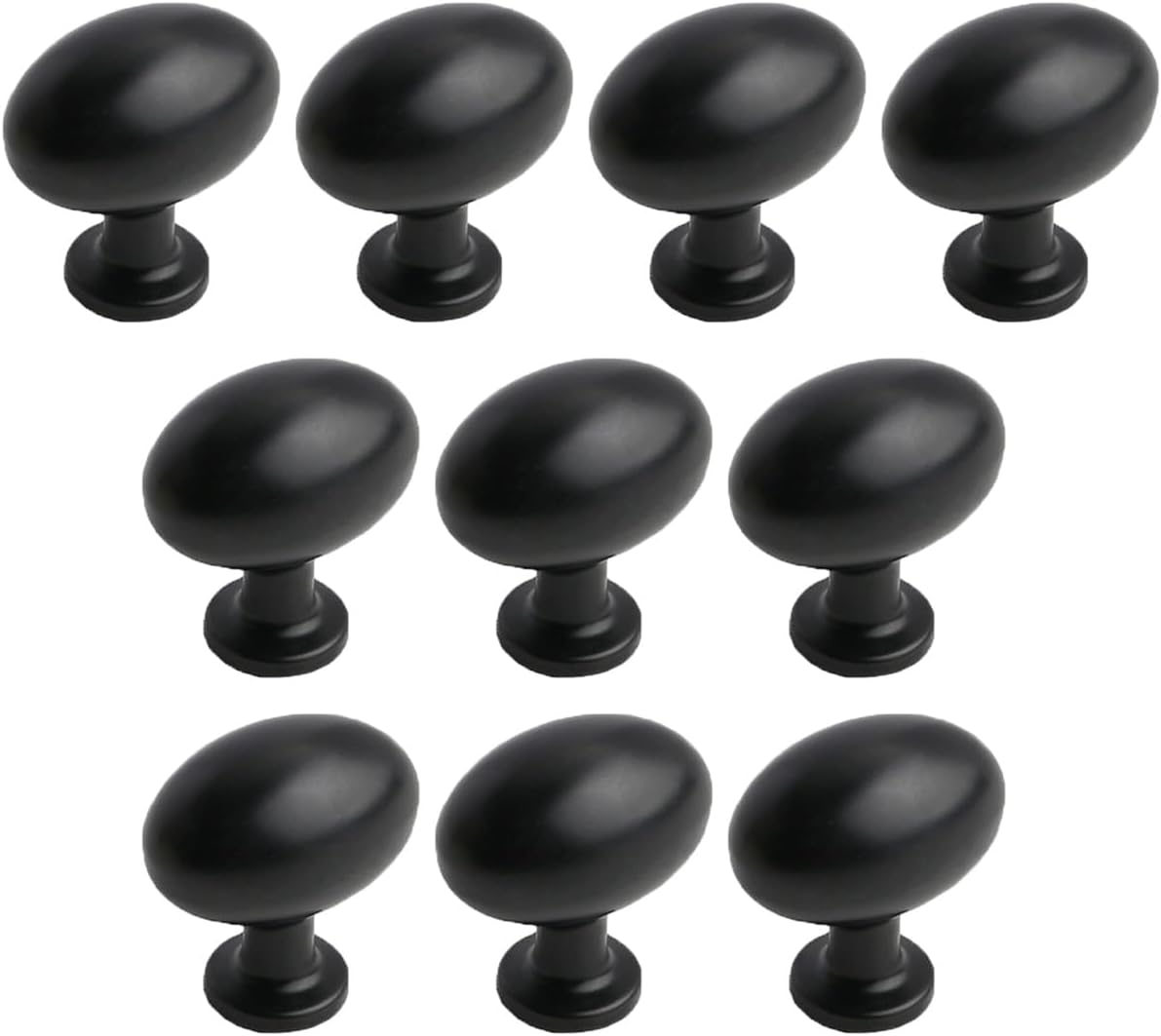 8 Pack Gold Cabinet Knobs 1.3" Brushed Gold Egg Drawer Knobs Zinc Alloy Single Hole Pulls for Dresser 33Mm Oval Cupboard Handles for Kitchen Wardrobe Cabinet Bathroom Hardware (8, Brushed Gold)