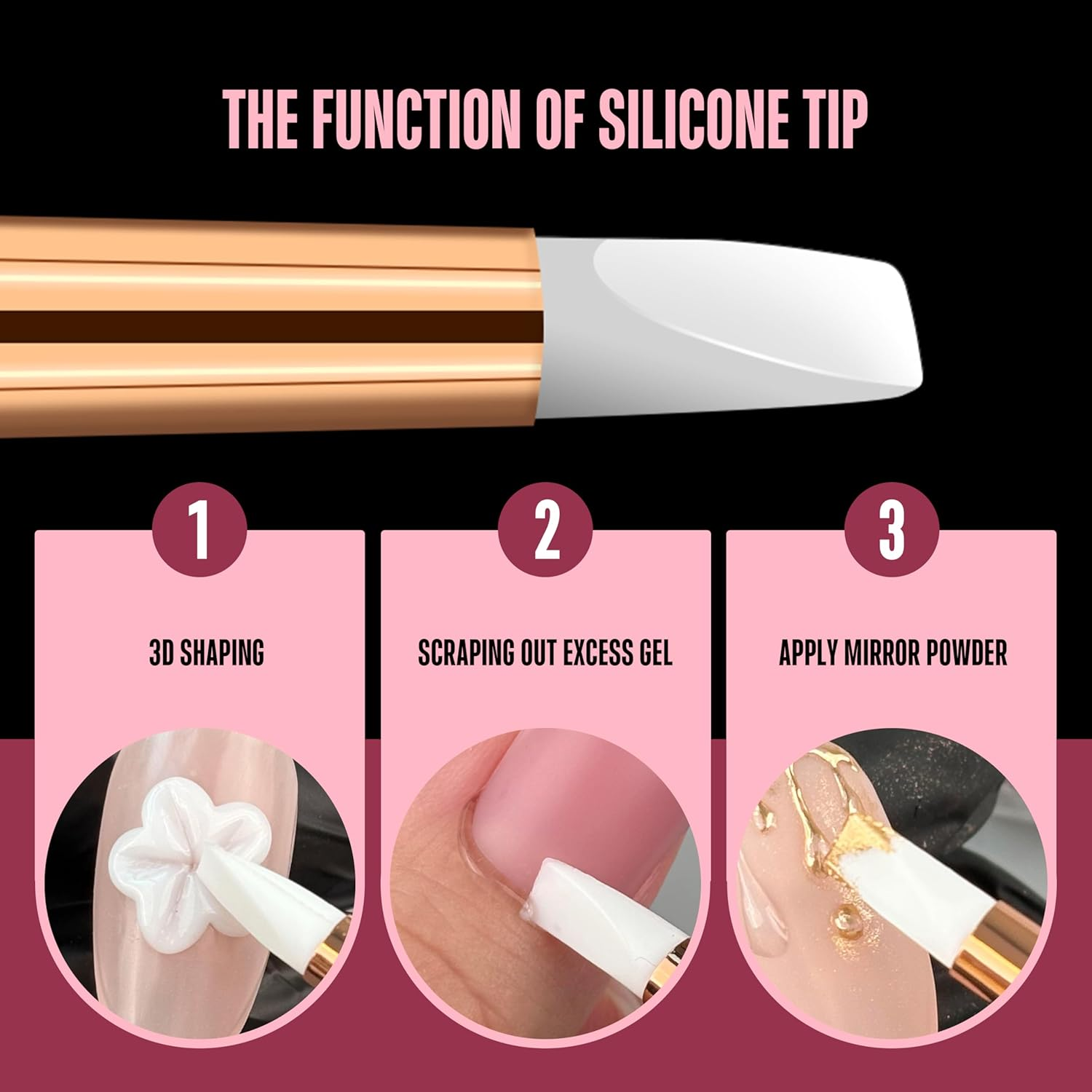 NOVO OVO 2 PCS Double End Multiple Use Nail Pen Brush Nail Kit for Poly Gel Nail Dual Forms, Anti-Stick Polygel & Builder Nail Extension, for Hand and Toe Nails Tool Salon DIY Home Manicure Pedicure image number 4