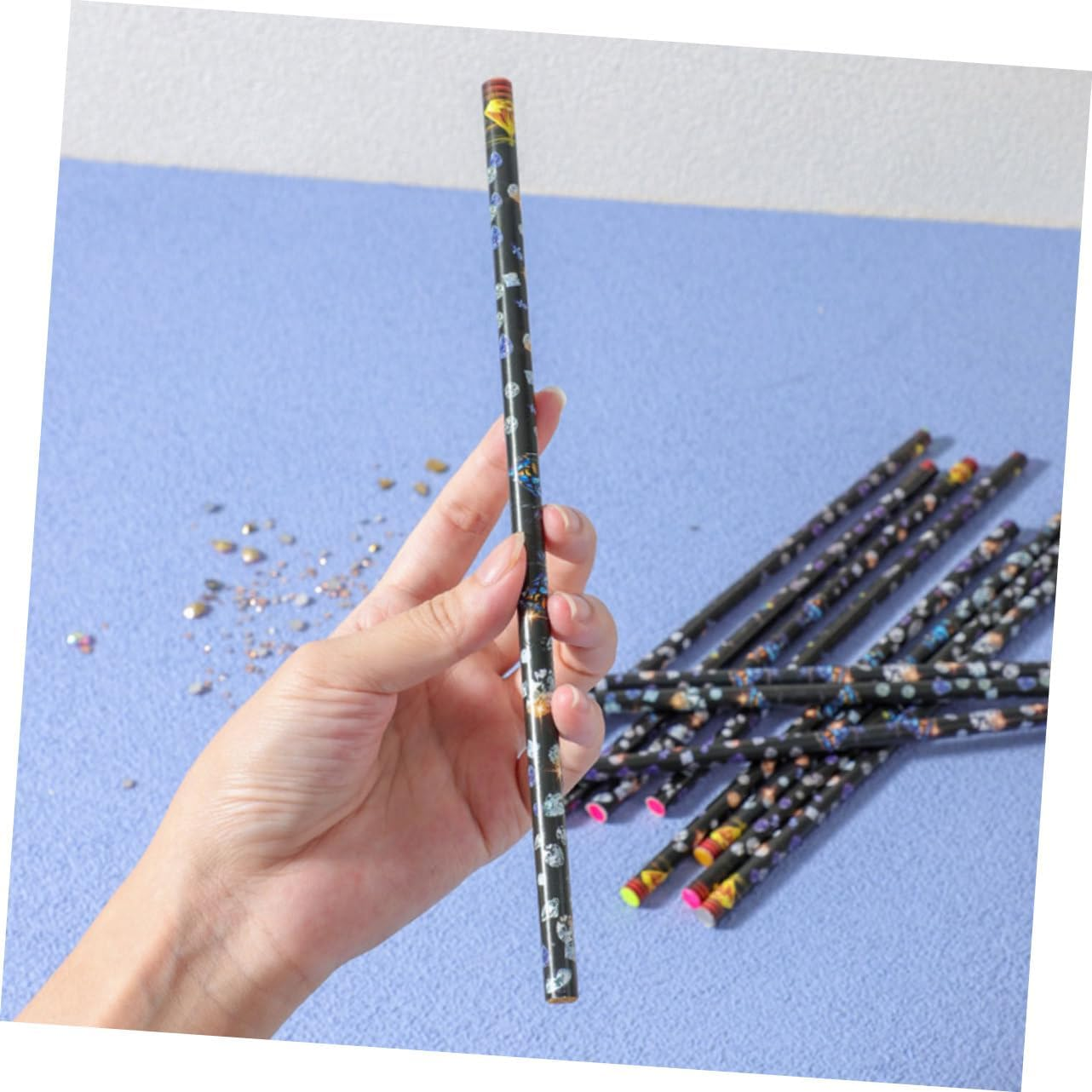 WEKADRIN 4Pcs Rhinestone Picker Wax Pencil Set for Nail Art Includes Yellow White Fuchsia and Fluorescent Green Dotting Tools for Gem Application and Manicure image number 2