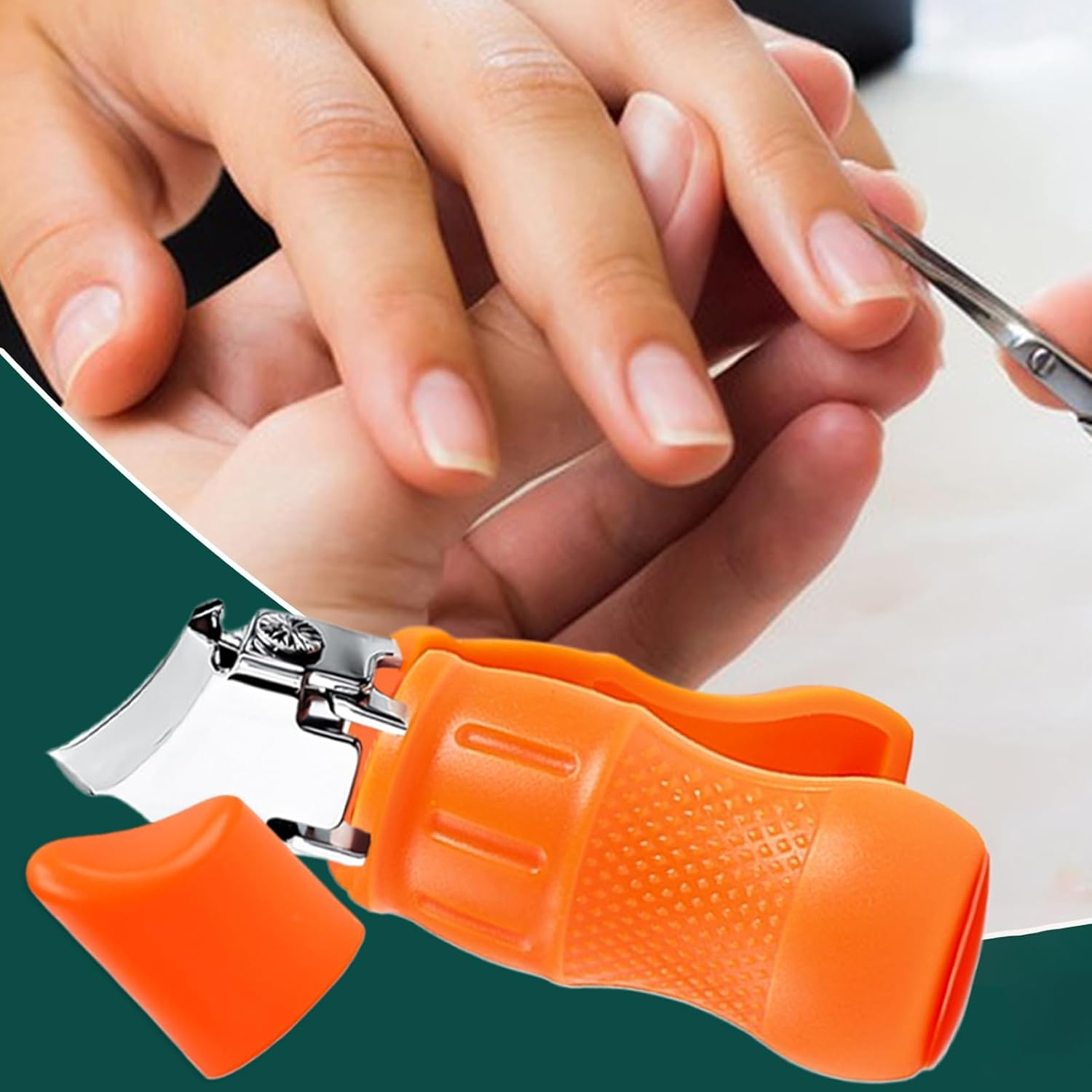 Slanted Nail Clippers | Wide Jaw Opening Slanted Nail Clippers - Trimmer Heavy-Duty Ergonomic Precision for Men Seniors Elderly Home Salon Pedicure image number 2