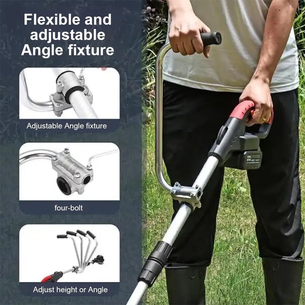 String Trimmer Handle, 15.7" Lawn Mower Handle, Weedeater Extension Ergonomic Trimmer Grip, Weed Wacker Attachments with Adjustable Shoulder Strap for Lawn Care, Landscaping, Yard Trimming image number 5