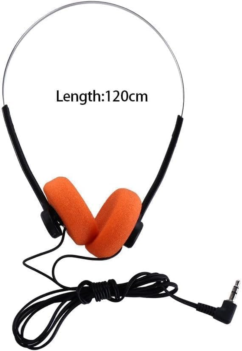 Orange Retro Over-Ear Headphones,Wired Stereo Headphones,Headphone,Lightweight Portable Headphone with Adjustable Headband,Electronics image number 4
