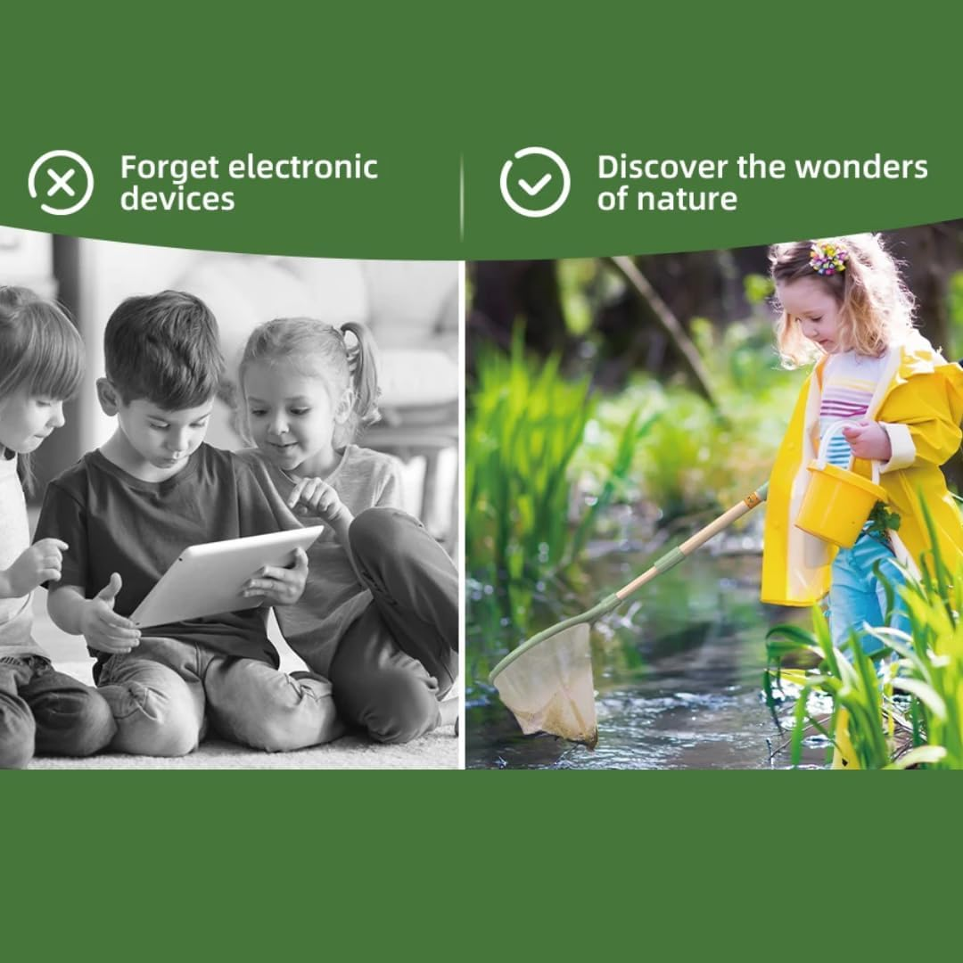 Why2Wise Bug Catcher Kit for Kids - Outdoor Explorer Kit with Insect Box,Binoculars, Magnifying Glass, Net, Tweezers, Clamp, Whistle, Bag - Educational Toy 3+ Years Old Boys Girls image number 4