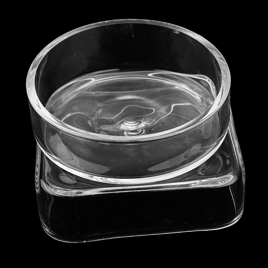 B Baosity Pond Feeder Food Dish Bowl Feeder Tray Container Glass Feeding Dish for Food Round/Square, Transparent, Round image number 2