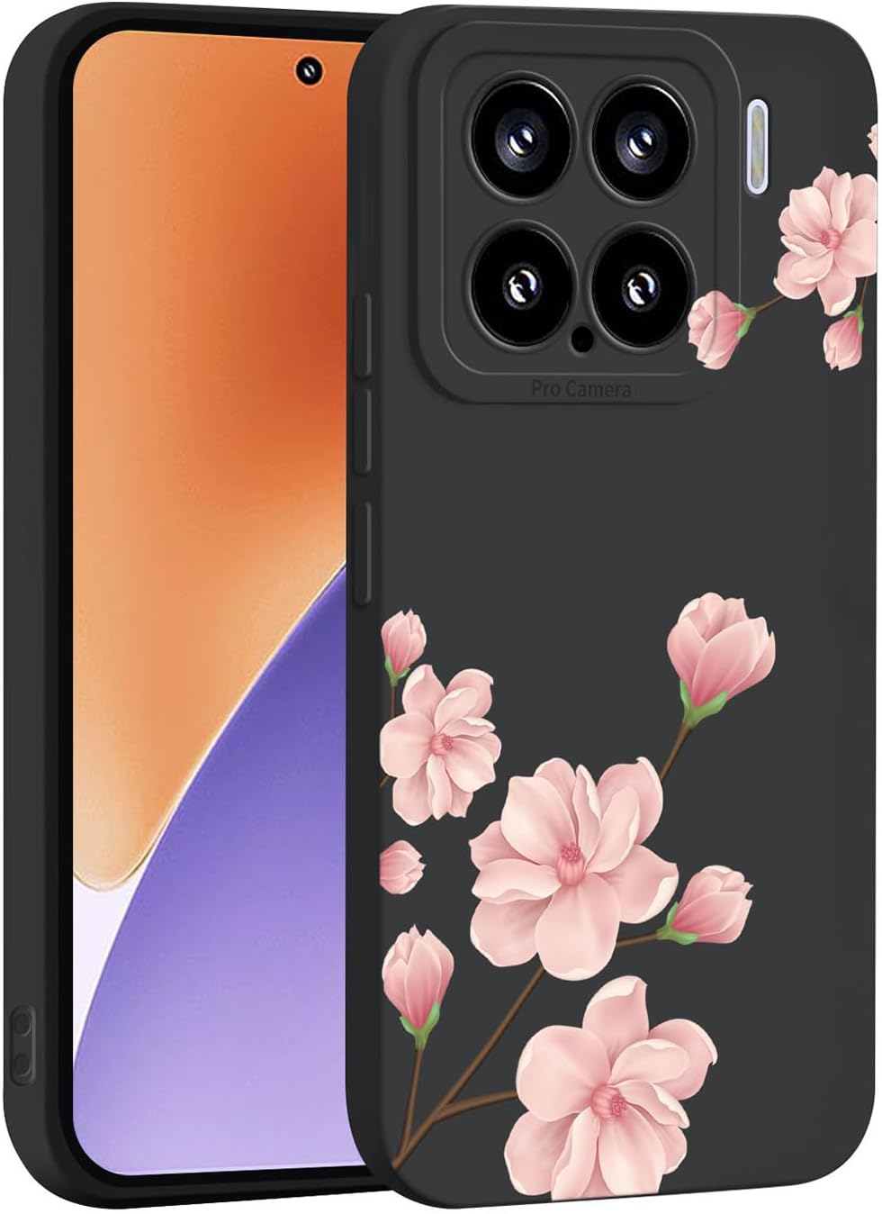 ILING Liquid Silicone Case for Xiaomi 15 5G, Ultra Thin Elegant Flowers and Cute Cartoon Pattern Women'S Mobile Phone Case, Soft TPU Bumper Shockproof Protective Case (White Q07)