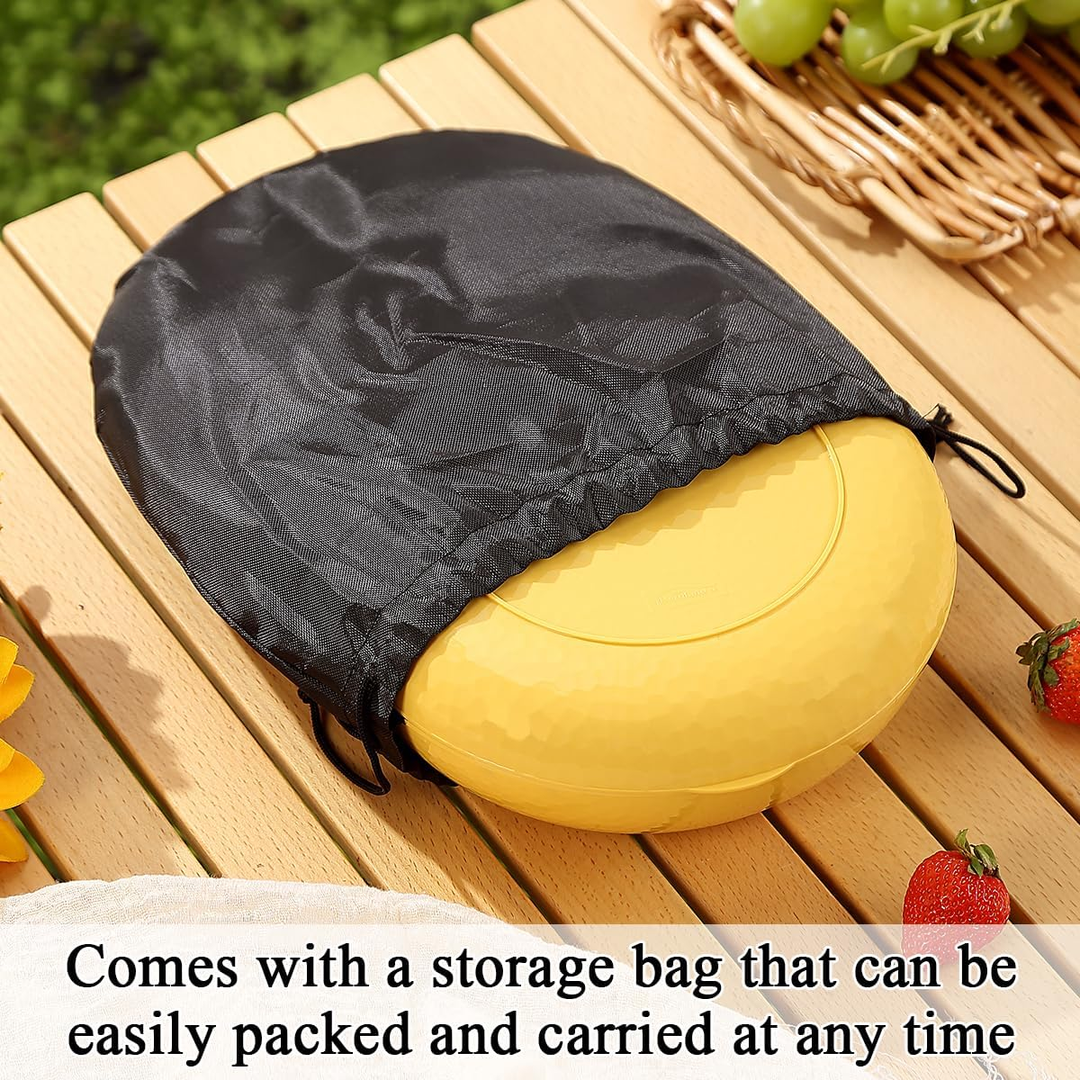 Berglander Camping Mess Kit with Bowl, Plate, Cup, Spoon, Fork, Knife and Carry Bag, save Space, Easy to Carry, Plastic Camping Essentials Utensils for Travel, Picnic, Outdoor (Gold Yellow) - 1.Gold Yellow image number 2