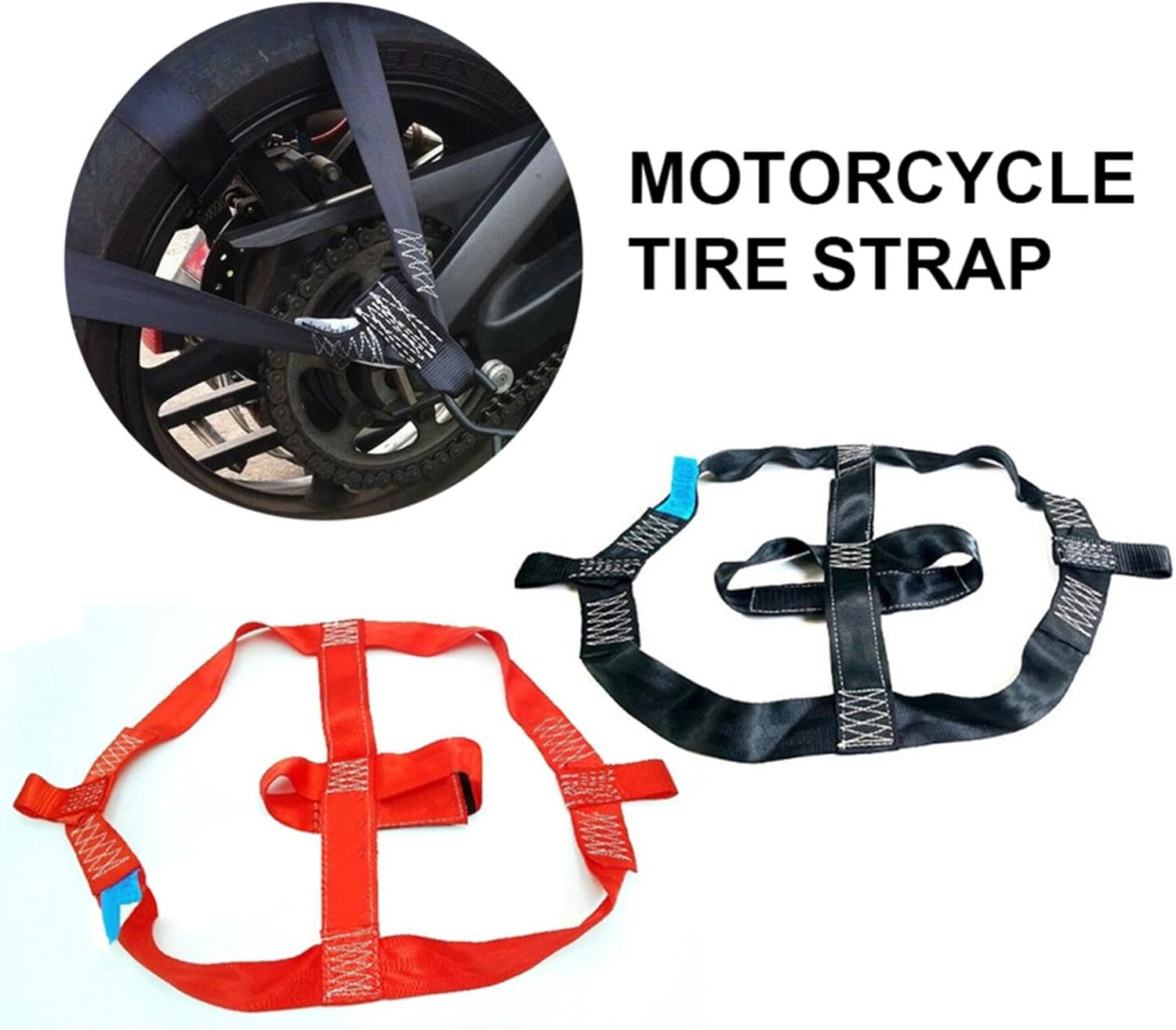 Motorcycle Tie down Straps - Adjustable Rear Wheel Straps, Durabble Ratchet Straps | Secure Tie down Straps for Motorcycles High Strength Tire Tie down System, Sangl image number 4