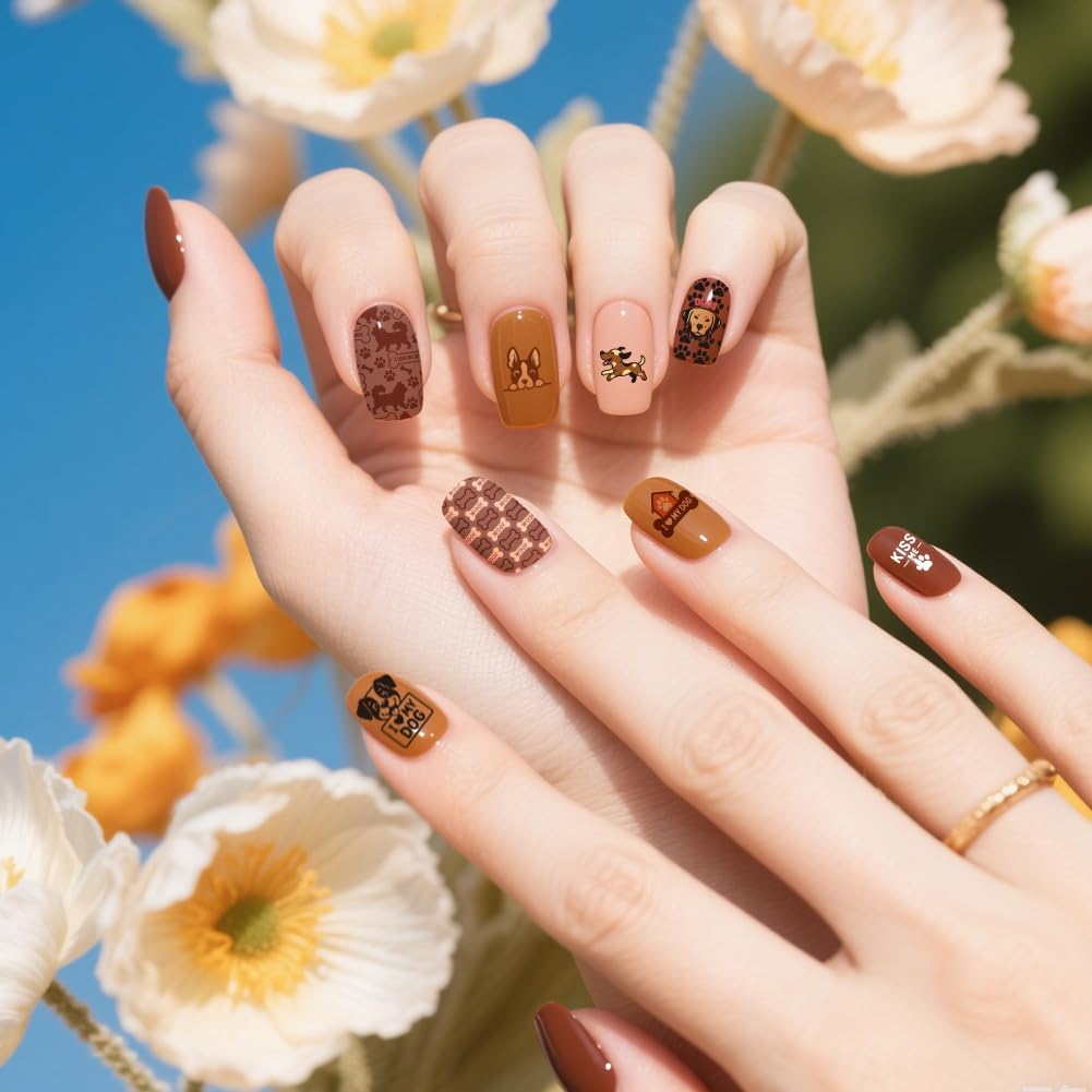 UNICRAFTALE 3Pcs Cute Dog Nail Stamp Plates Set Pets Animals Nail Stamping Plate Puppy Love Image Nails Stencils Dog Paws Design Nails Art Stamping Template with Stamp and Spacer for Lover Manicure image number 4