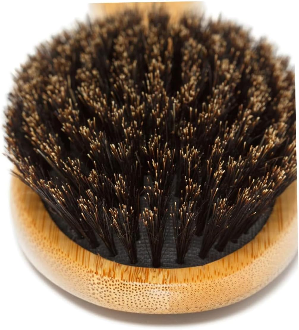 Boar Bristle Hair Brush, Paddle Hair Brush with Wooden Handle, Portable Slick Back Hair Brush, Curly Hair Brush Comb for Thick Coarse Hair image number 3