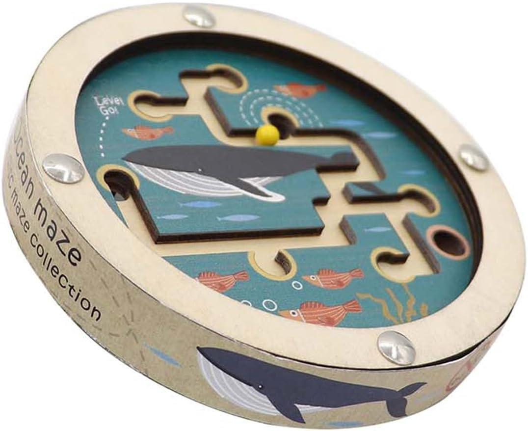 KAPER KIDZ Ocean Bead Maze Labyrinth Puzzle in Disc Double Sided - Compact Ocean Maze Toy image number 3