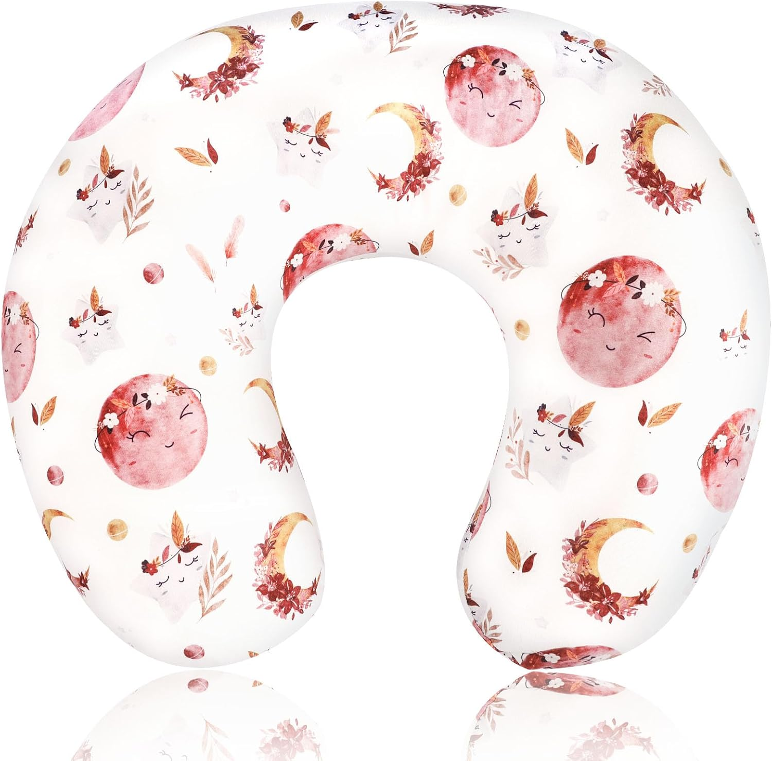 Baby Nursing Pillow Cover, Woodland Breastfeeding Pillow Slipcover Girls Boys, Nursing Pillow Case for Newborn, Soft Fabric Fits Snug on Infant, Washable and Breathable, Animals