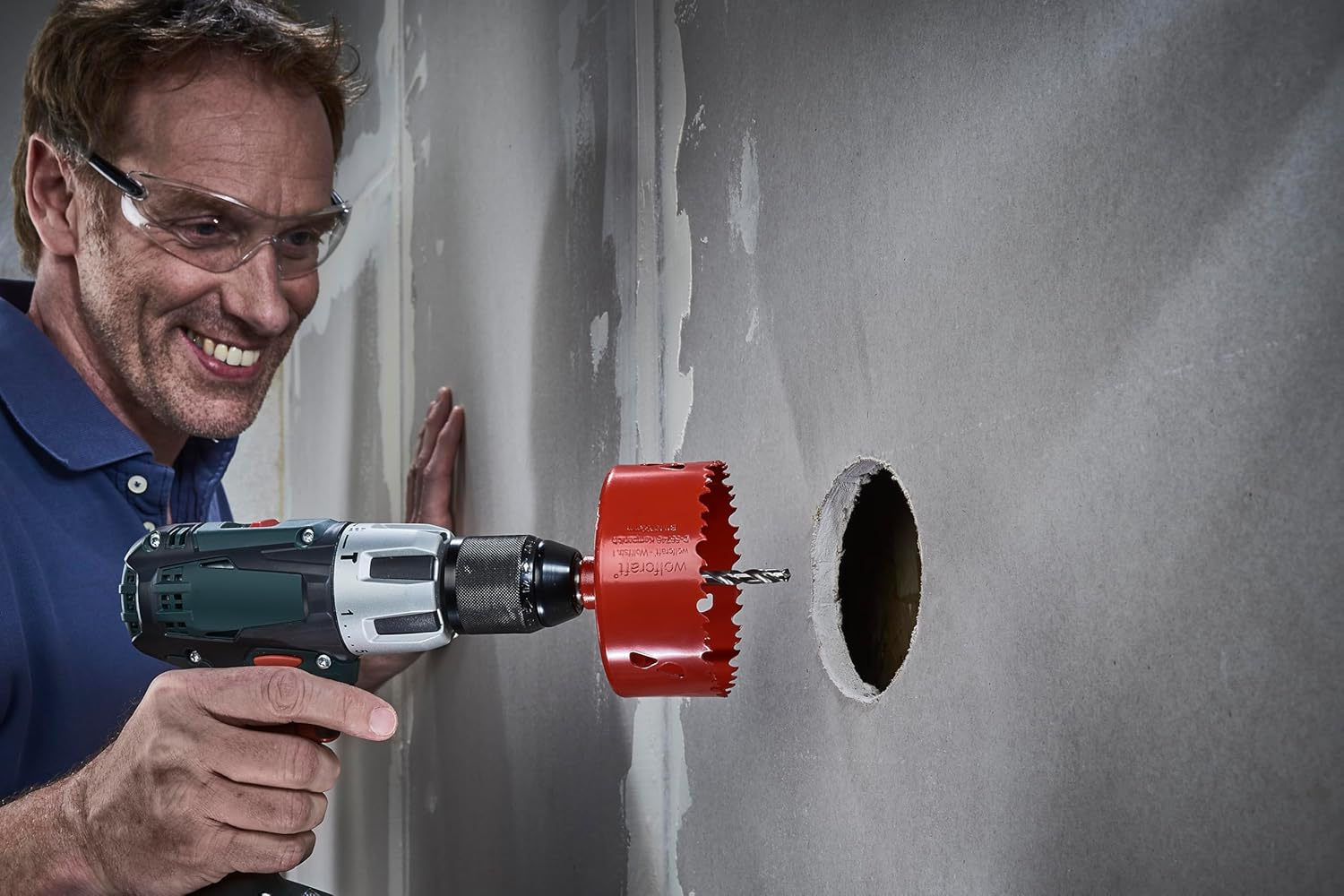 Wolfcraft Bi-Metal Hole Saw, &Oslash; 76 Mm I 5494000 I for Drywall Materials, Wood, Plastics and Metals, Cutting Depth 40 Mm image number 2