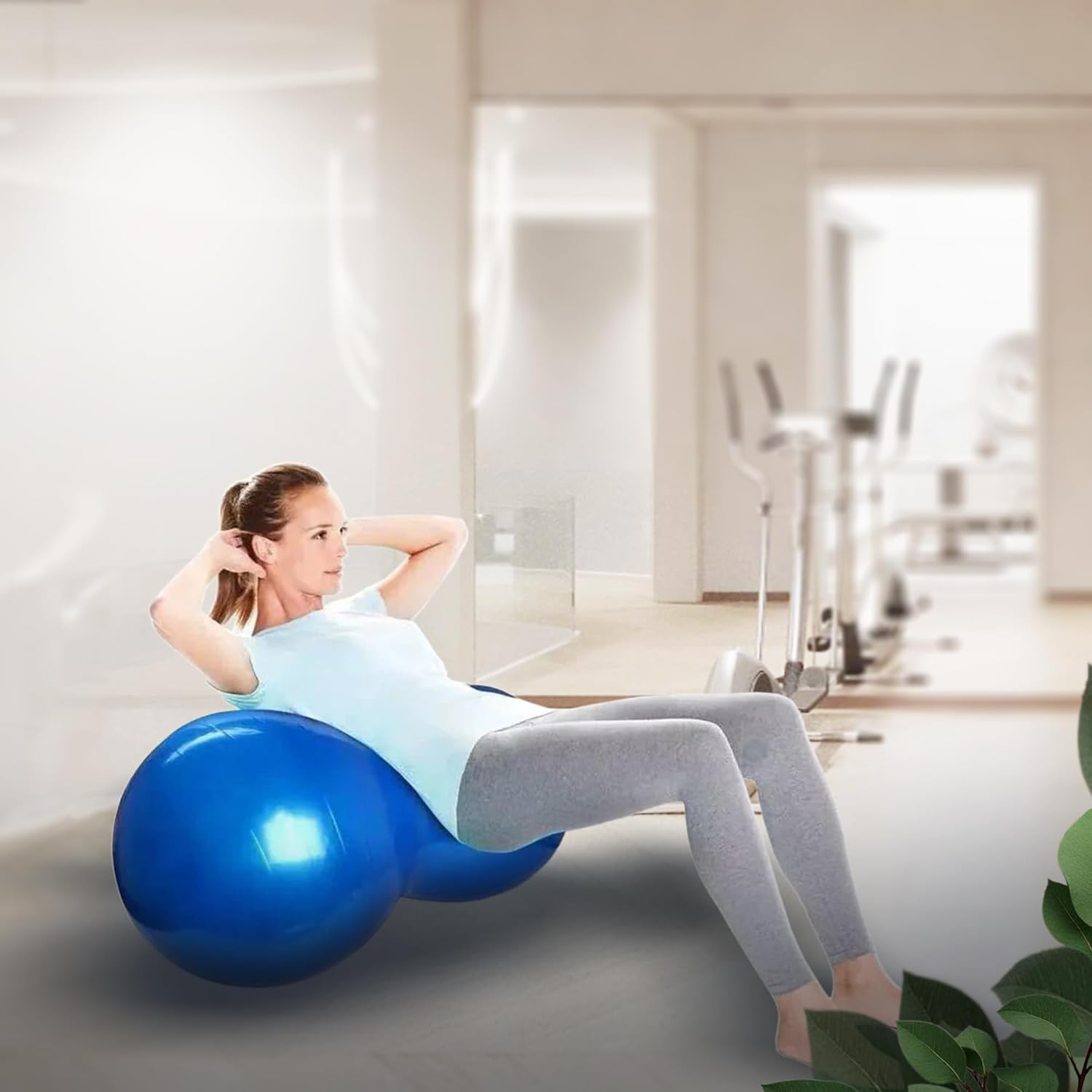 FITNESS MASTER Peanut Yoga Ball Anti-Burst Air Pump Blue 45&times;90 Cm 200Kg Load image number 4