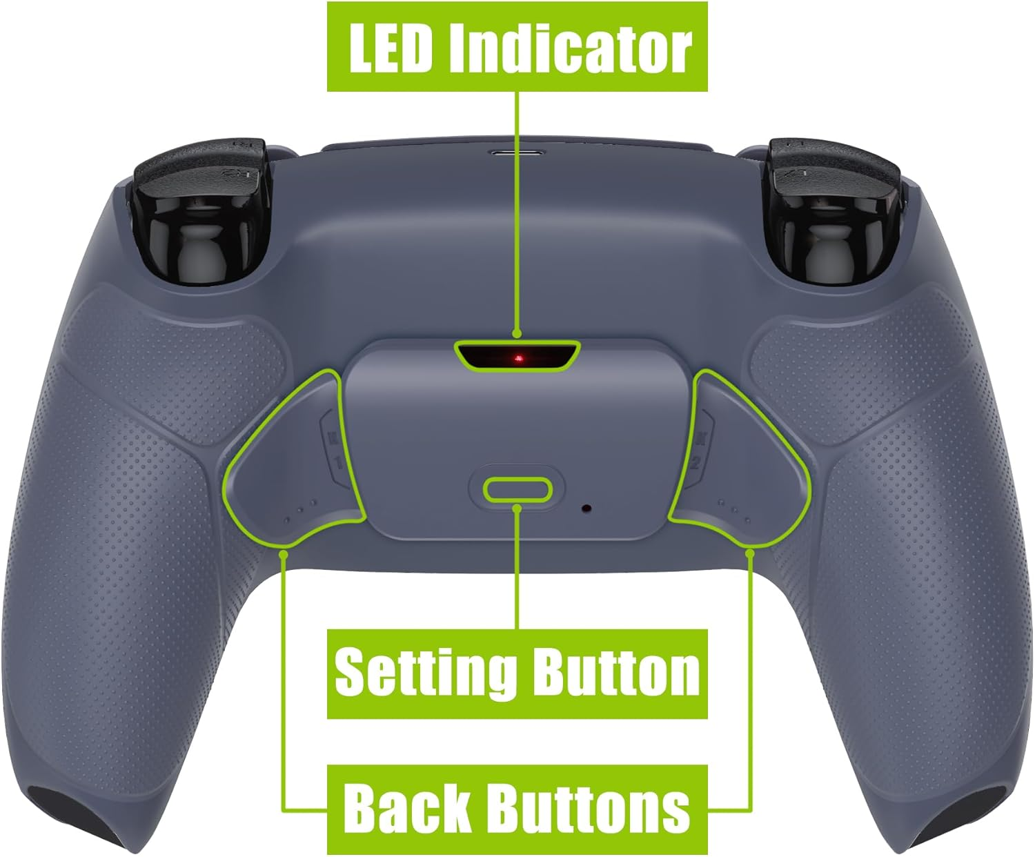 Extremerate Sterling Silver Rubberized Grip Programable Rise Remap Kit for PS5 Controller BDM-030 040 050, Upgrade Board & Redesigned Back Shell & Back Buttons for PS5 Controller - without Controller - Sterling Silver image number 4