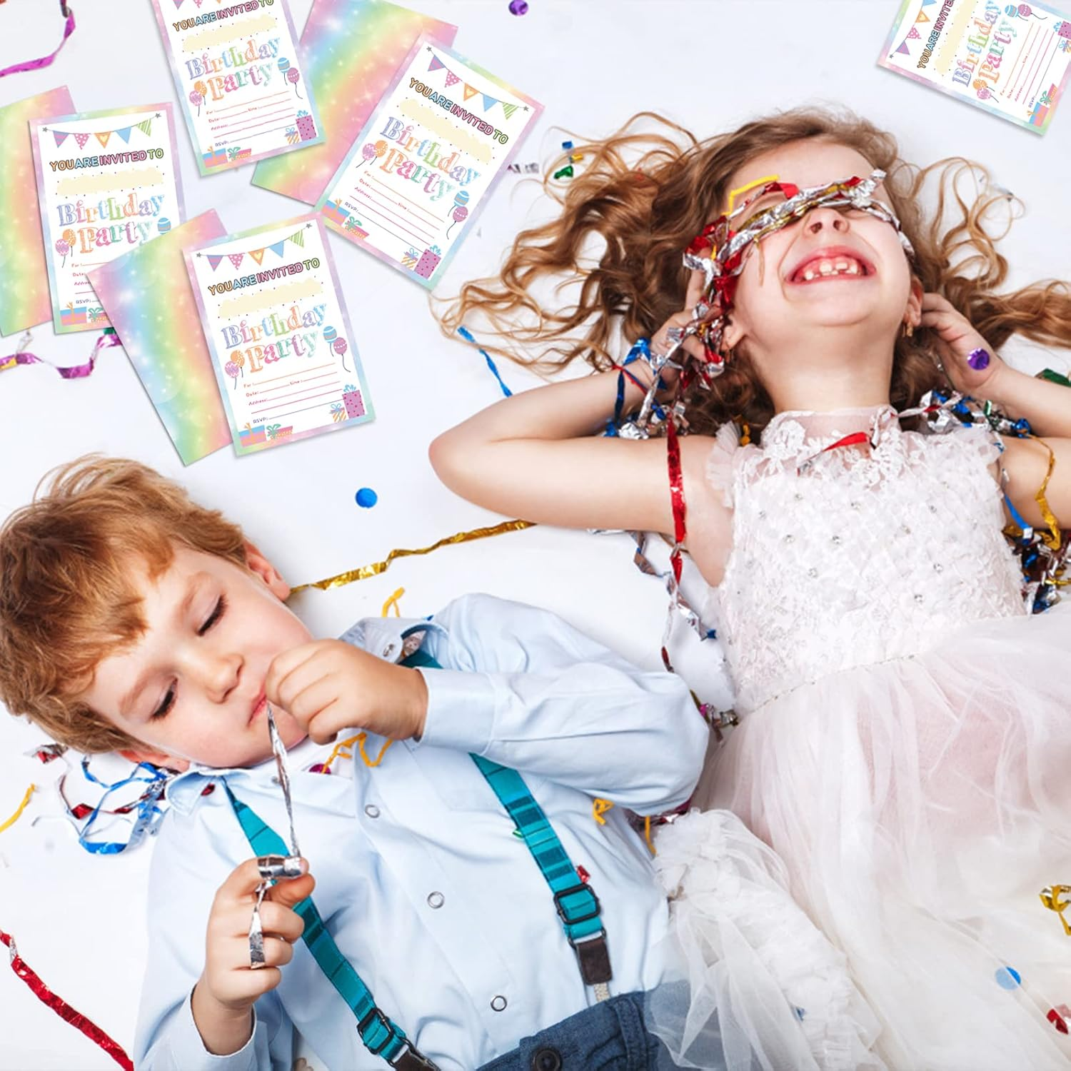 30 Pack Birthday Party Invitations for Girls with Envelopes and Sticker, Cute Birthday Party Invitations Cards for Kids, Party Decorations Supplies for Baby Shower Birthday Party image number 1