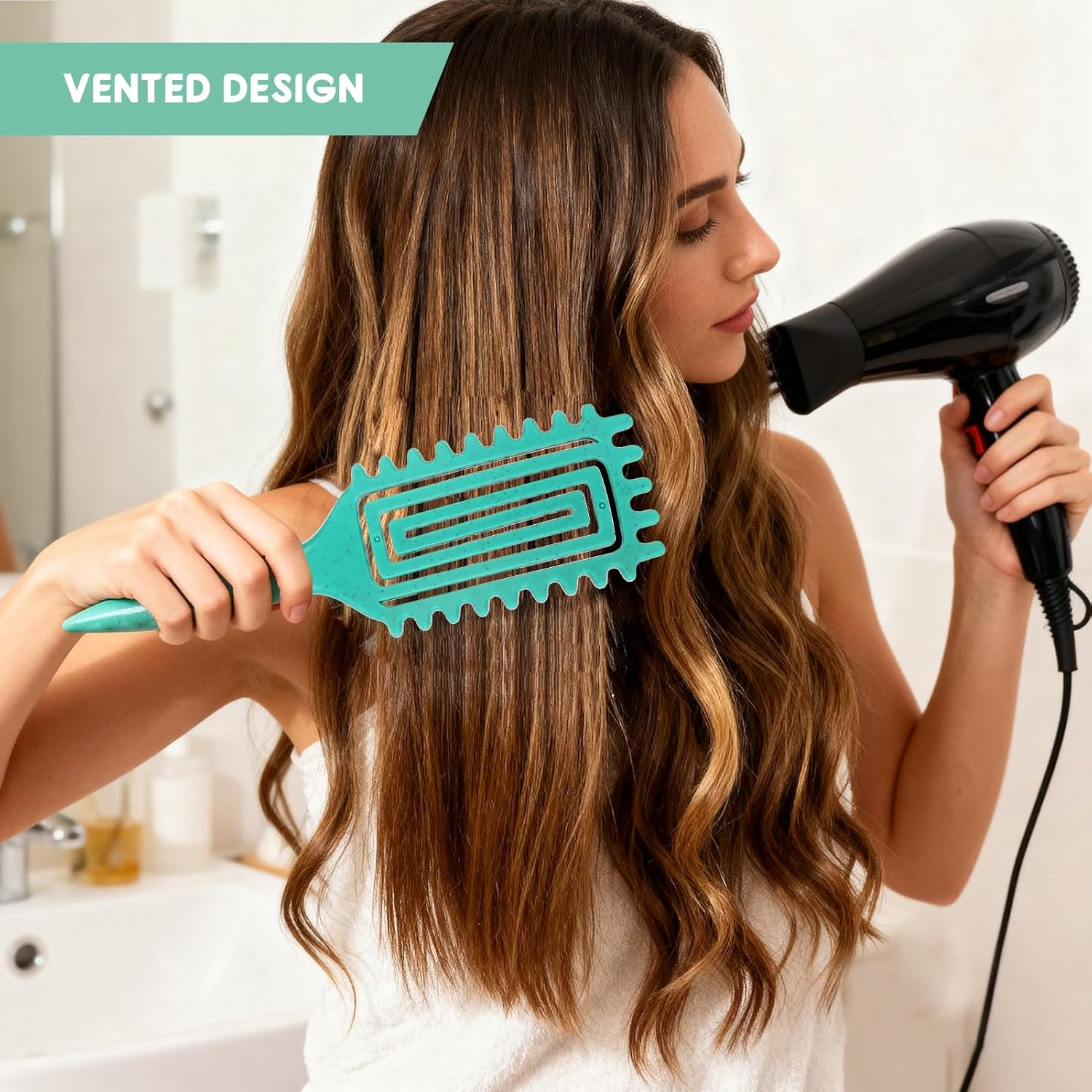 Zikenis Curling Brush, Curly Hair Brush, Define Styling Brush, Curly Hair Brush, for Women, Men and Children, Trendy Curl Hairstyles, for Combing and Shaping (Green) image number 5