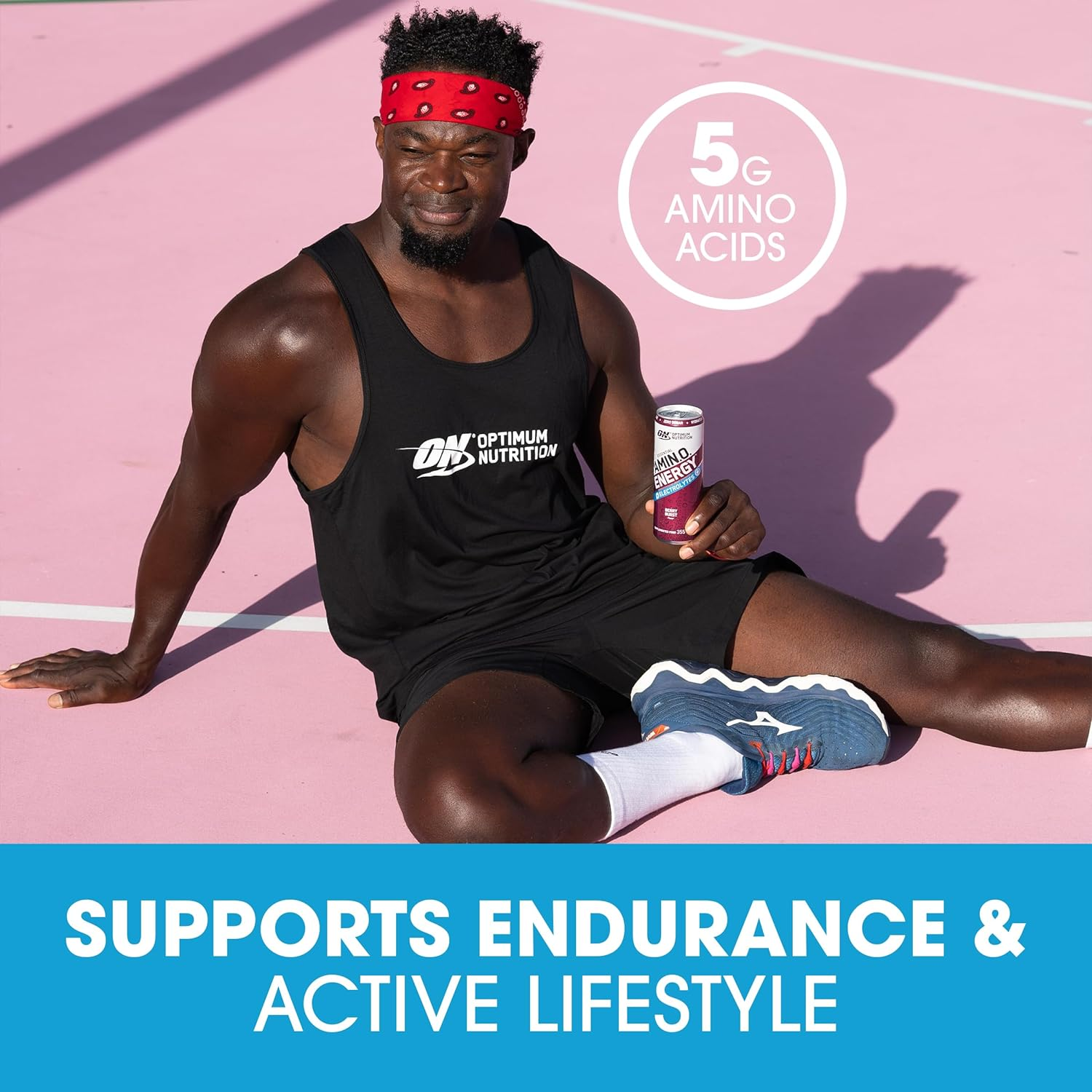 OPTIMUM NUTRITION Amino Energy + Electrolytes Sparkling Hydration Drink, Grape Flavour, 355Ml, 12 Pack image number 2