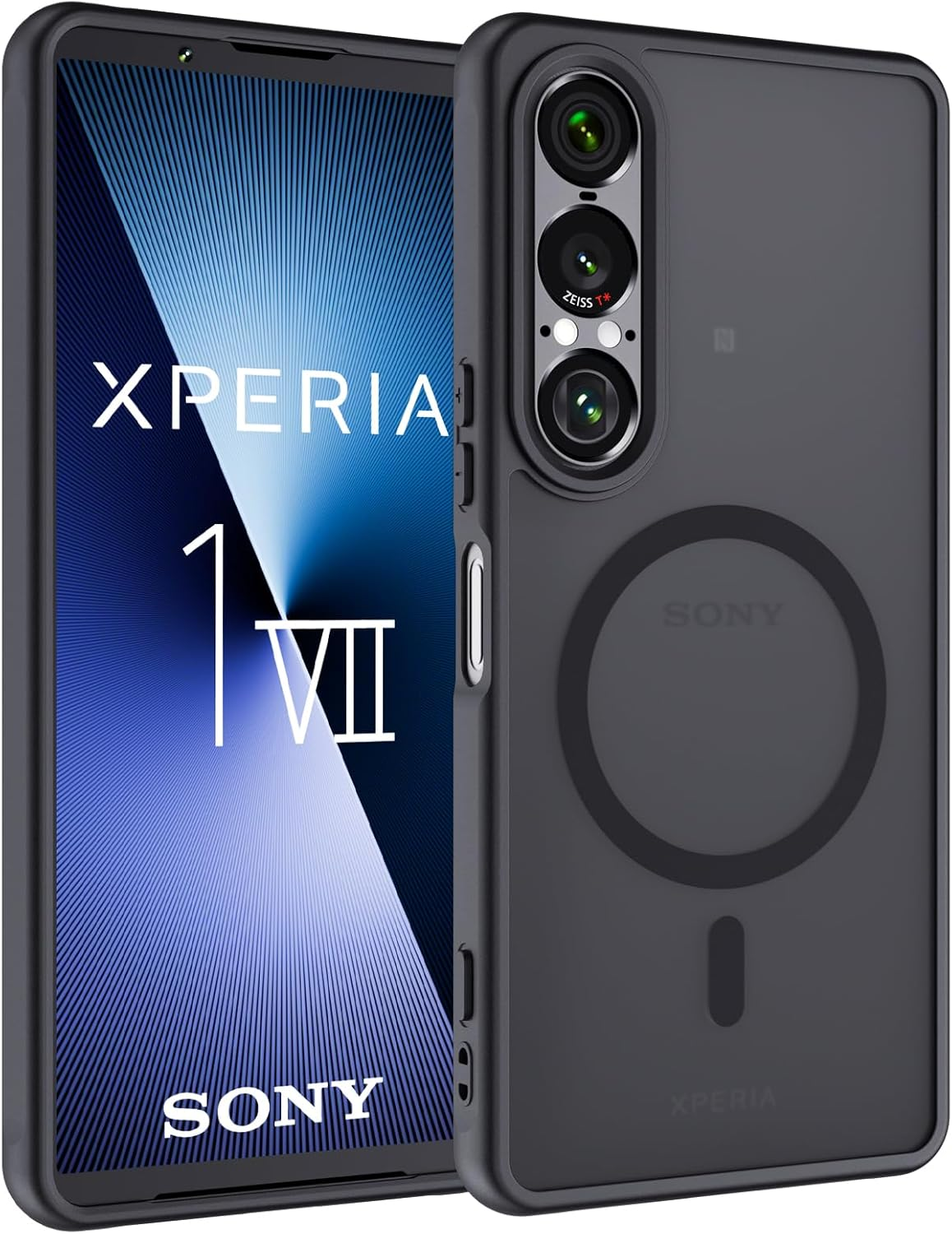 Vanrain Magnetic Case for Sony Xperia 1 VII Compatible with Magsafe, Mobile Phone Case, Shockproof, Scratch-Resistant, Matt, Translucent Back Mobile Phone Case, Black image number 6