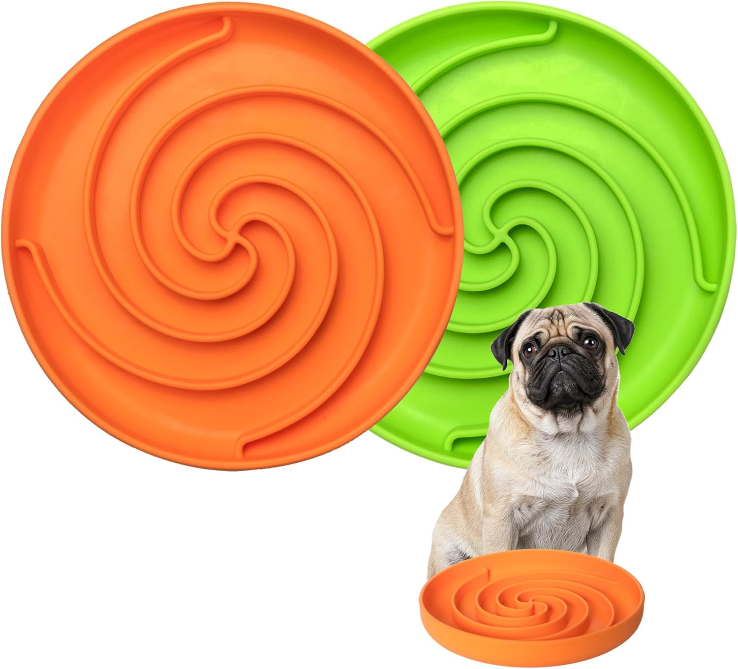 Bifeaw Dog Puzzle Bowl - Silicone Slow Feeder Dog Bowls for Healthy Eating - Puppy Slow Feeder Non-Slip Design Dishwasher Microwave Safe for All Breeds Dogs (Grey-Green)
