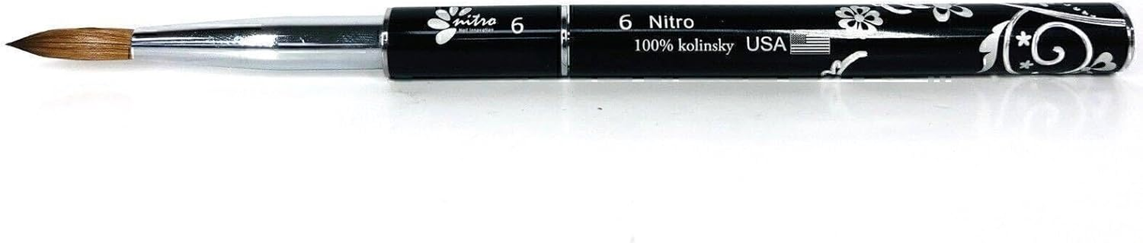 NITRO - Acrylic Kolinsky Nail Brush #06 (Black)
