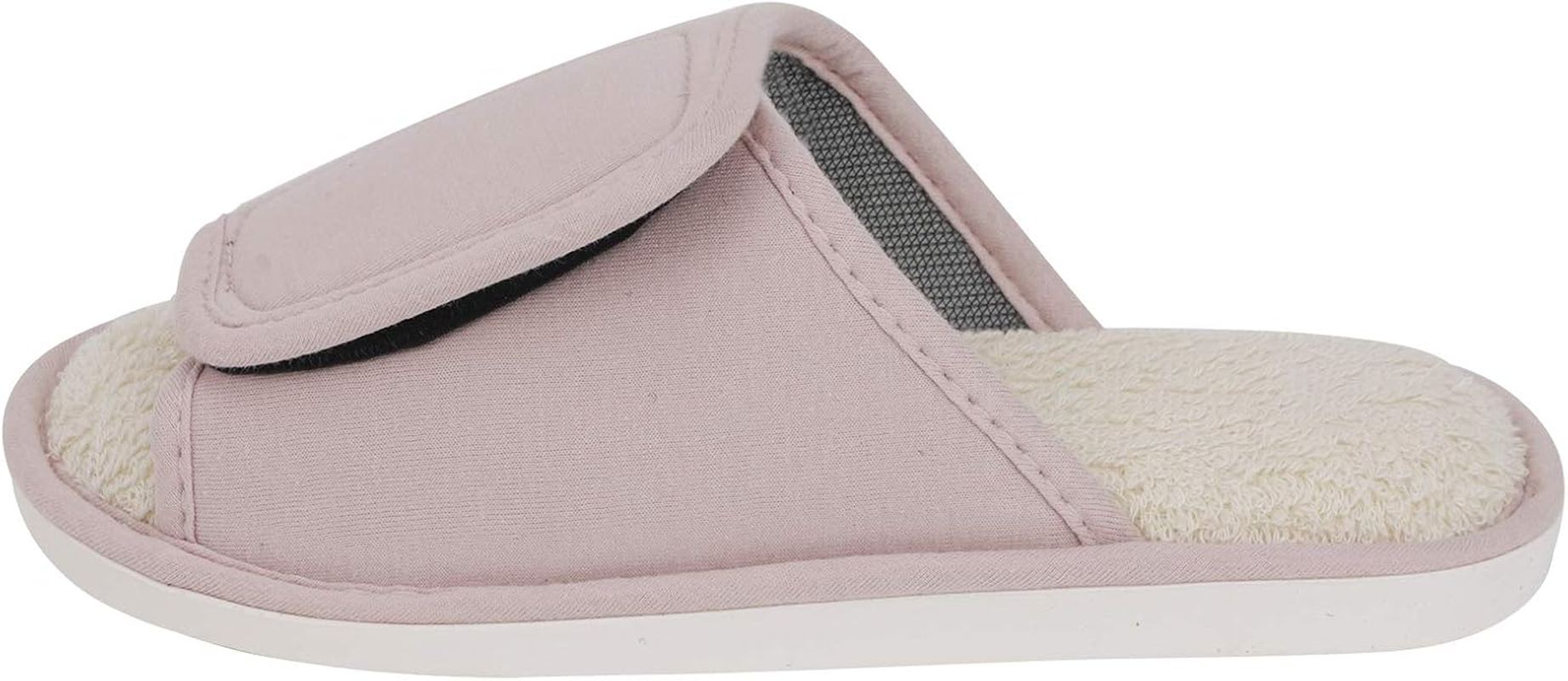 Indoor Non-Slip Adjustable Tearable Slide Slippers Open-Toe Terry Spa Slippers image number 5