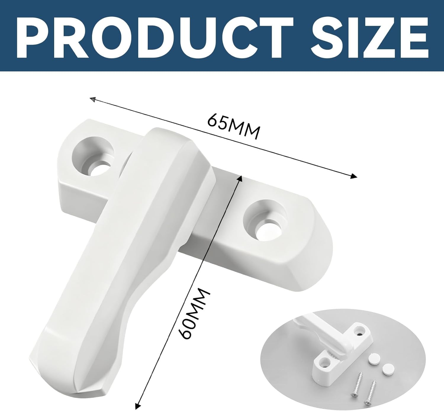 Xiciki Pack of 4 Children'S Window Lock, Burglary Protection, Window Latch, No Drilling, for UPVC Window, Door, Balcony, Child Lock image number 4