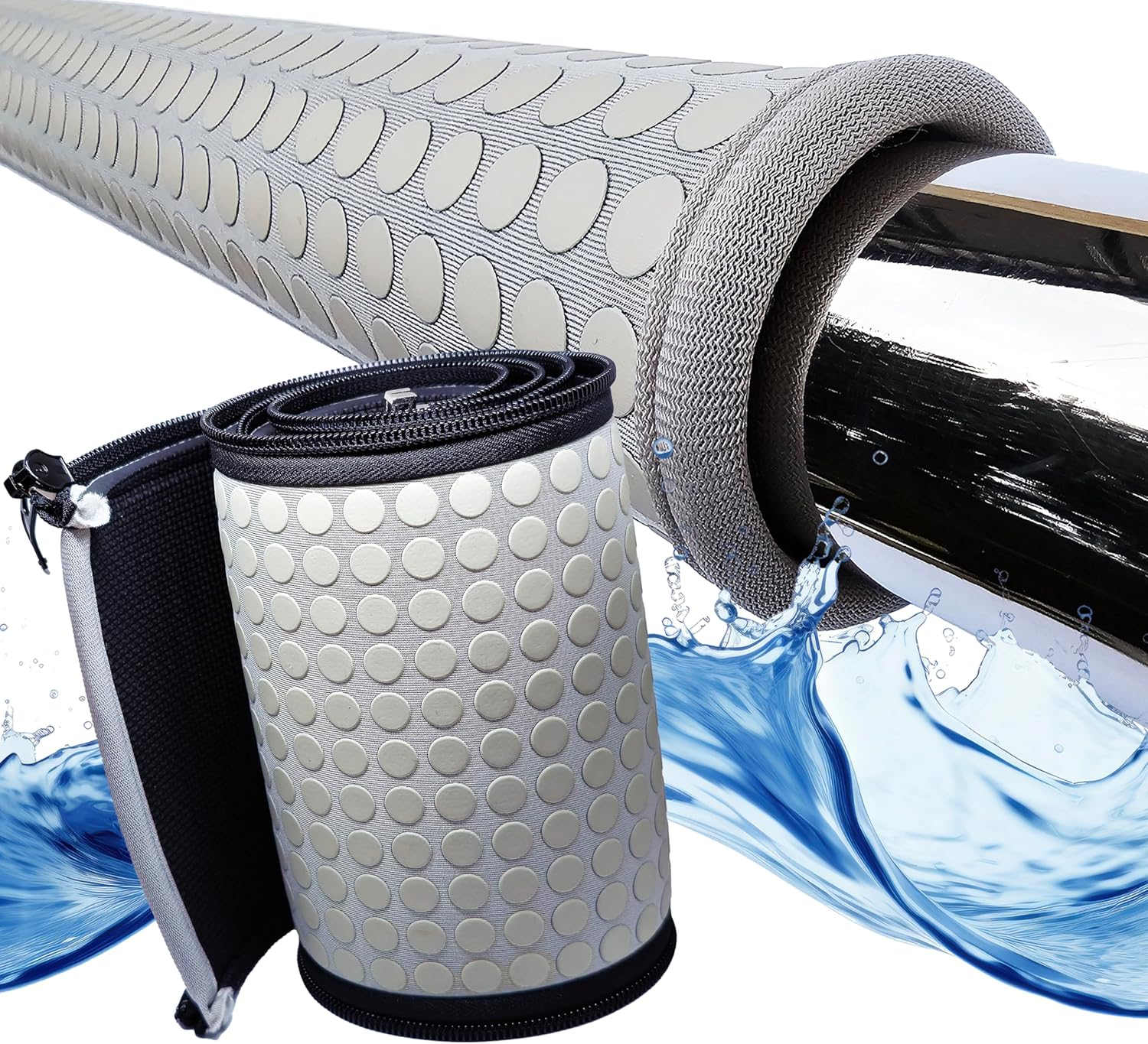 Helba Swimming Pool Handrail Cover - 6 Feet Neoprene Zippered Pool Handle Covers, Slip Resistant Hand Grip Rails for Inground Pool Entry image number 2