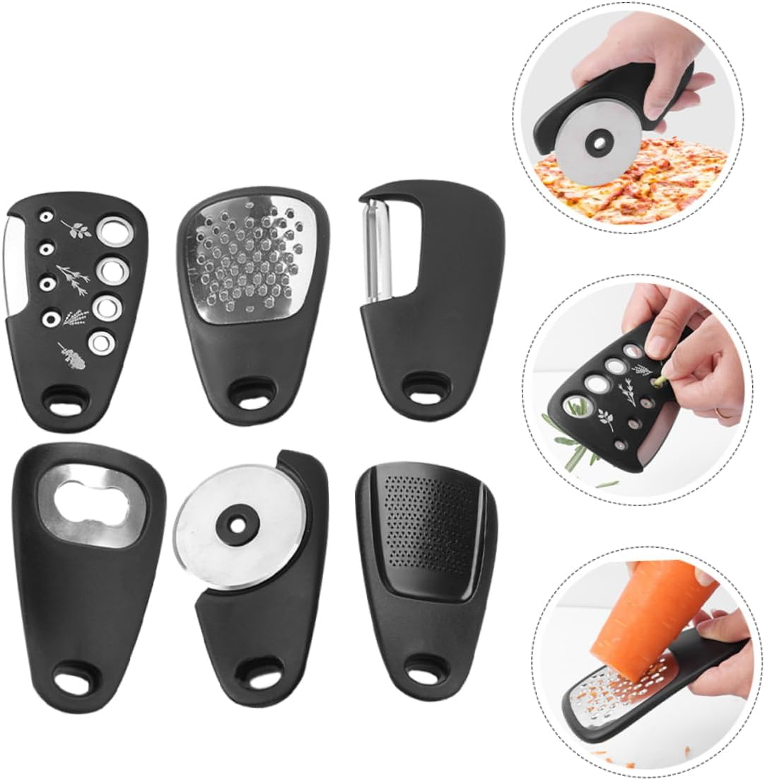 LABRIMP 1Set Cheese Grater Bottle Opener Fruit Vegetable Peeler Pizza Cutter Garlic Ginger Grinder Kitchen Gadgets for Food Preparation Color Box image number 3