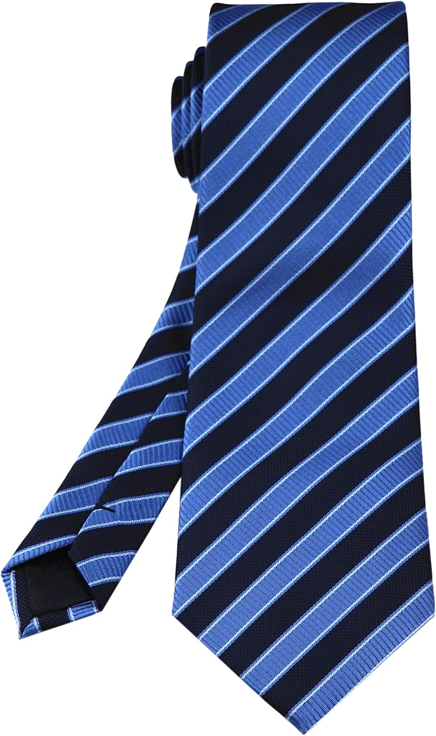 Secdtie Men'S Classic Stripe Jacquard Woven Silk Tie Formal Party Suit Necktie image number 6