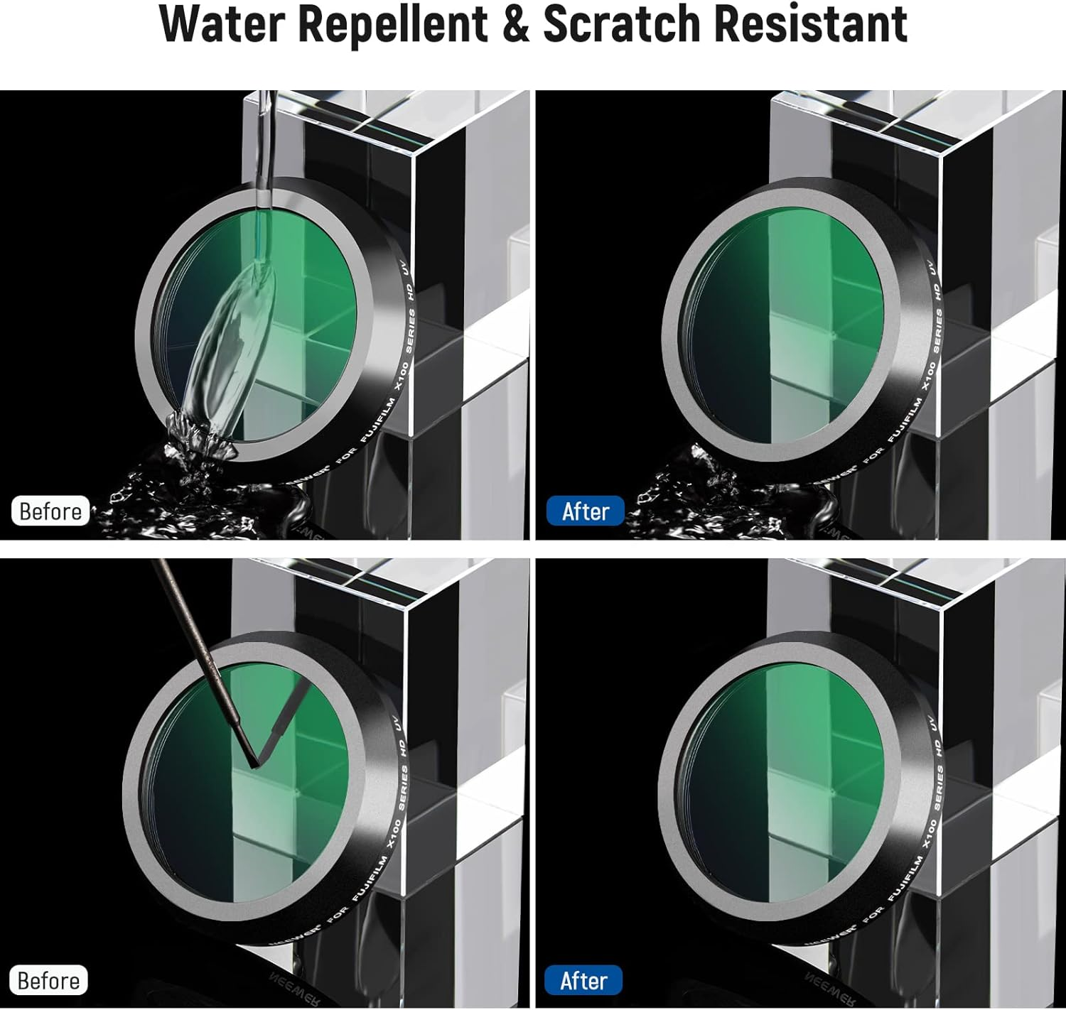 NEEWER UV Protection Filter for X100 Series Cameras, Multi Coated HD Optical Glass Build Lens Filter Accessory Compatible with Fujifilm X100 X100S X100F X100T X100V X100VI Camera (Black Frame) image number 4