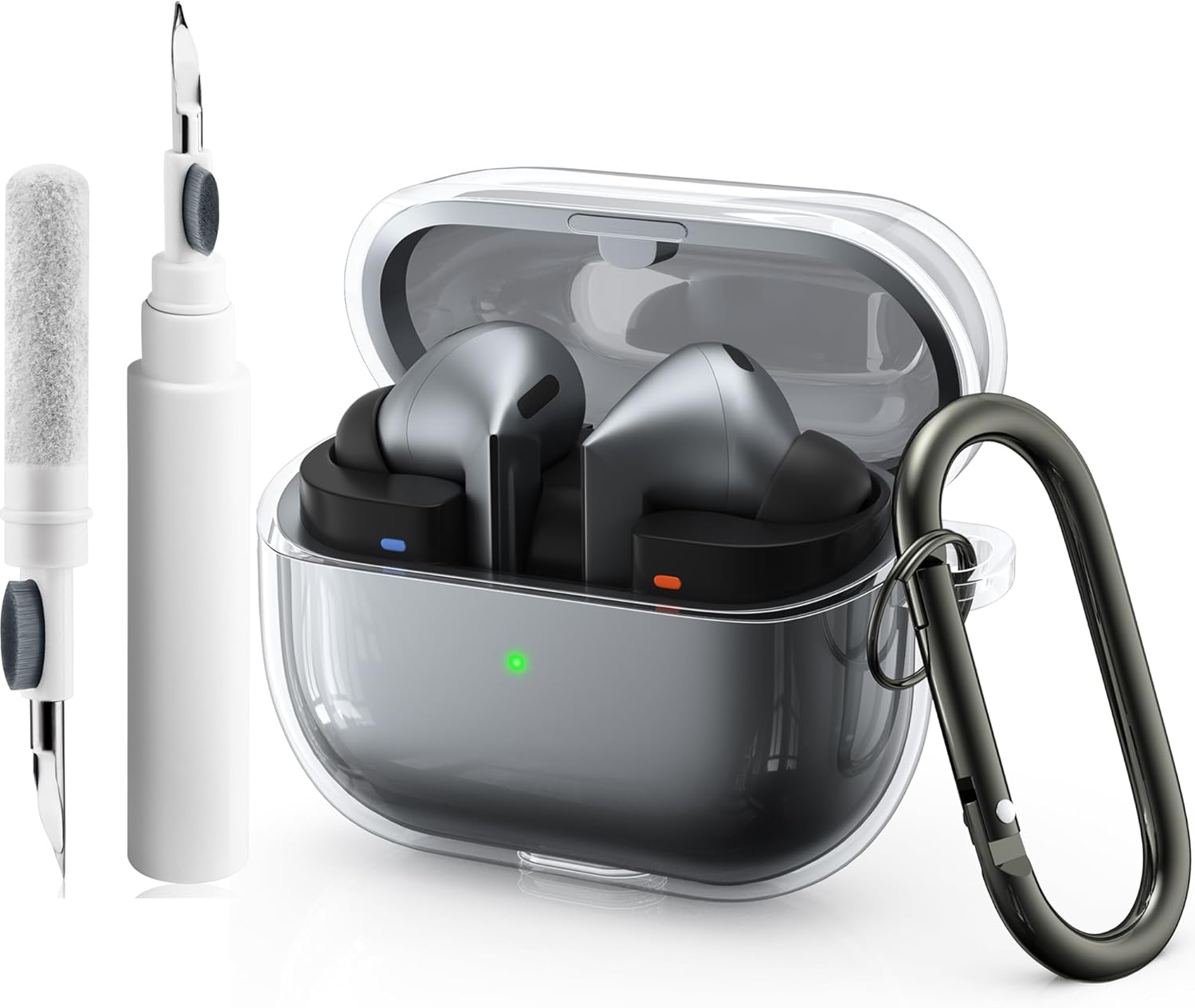 Leonids Case for Samsung Galaxy Buds 3/Galaxy Buds 3 Pro Cover, Anti-Scratch TPU Clear Case with Key Chain & Cleaner Kit for Galaxy Buds 3/3 Pro (Clear) image number 3