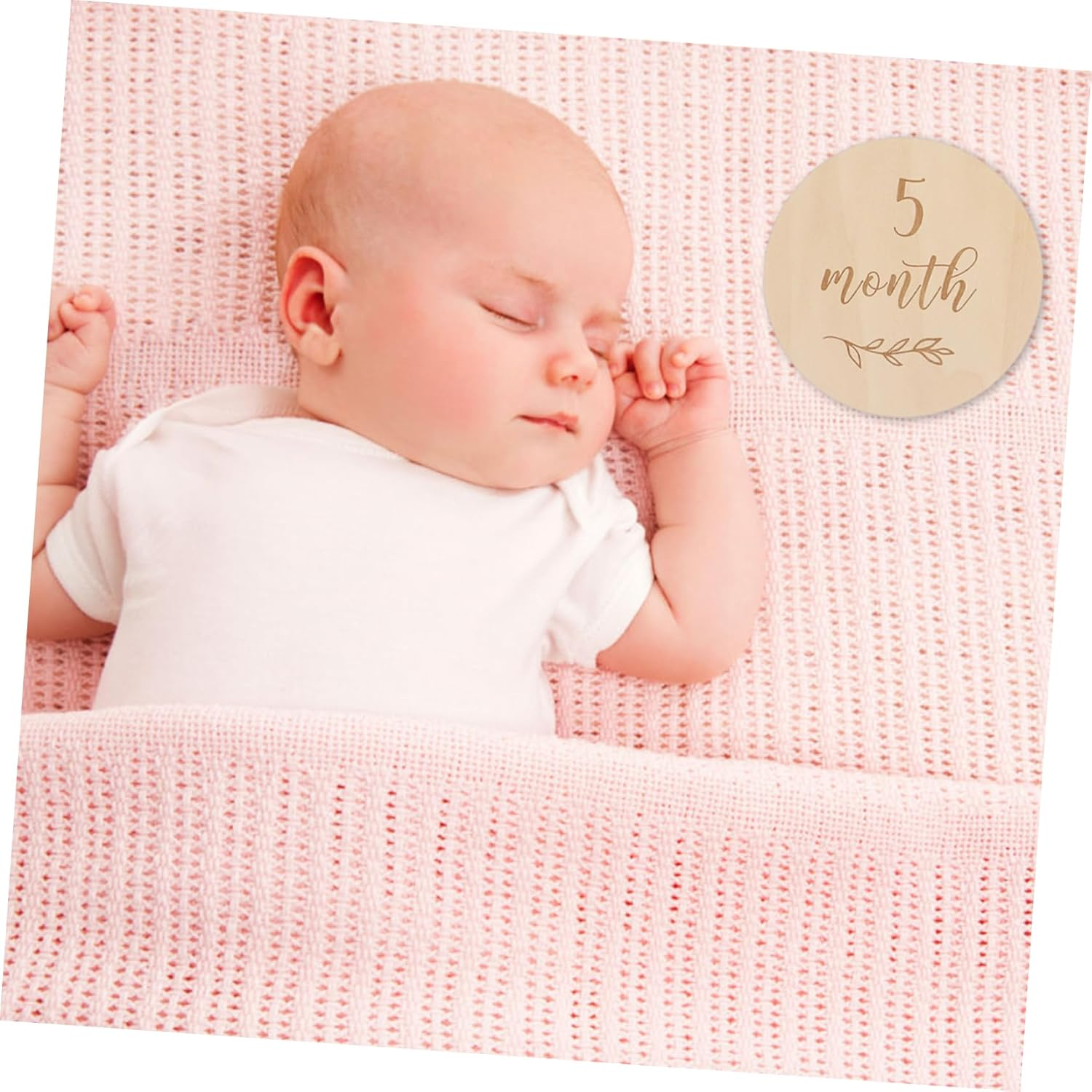 Wooden Baby Milestone Growth Cards Infant Monthly Birthday Announcement Photo Props Newborn Commemorative Set 13Pcs for Baby Shower and First Year image number 3