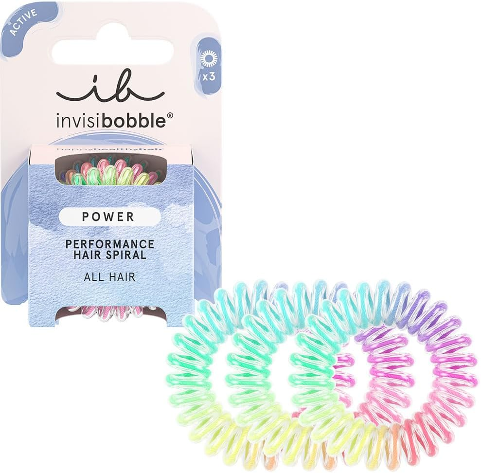 Invisibobble Power Hair Bobbles for Men & Women, Strong Hold, Hair Scrunchie Set, Multicoloured, Reflective, Braid Scrunchies for Sports, Extra Strong, Colourful Hair Elastics, Thick Hair, Pack of 6